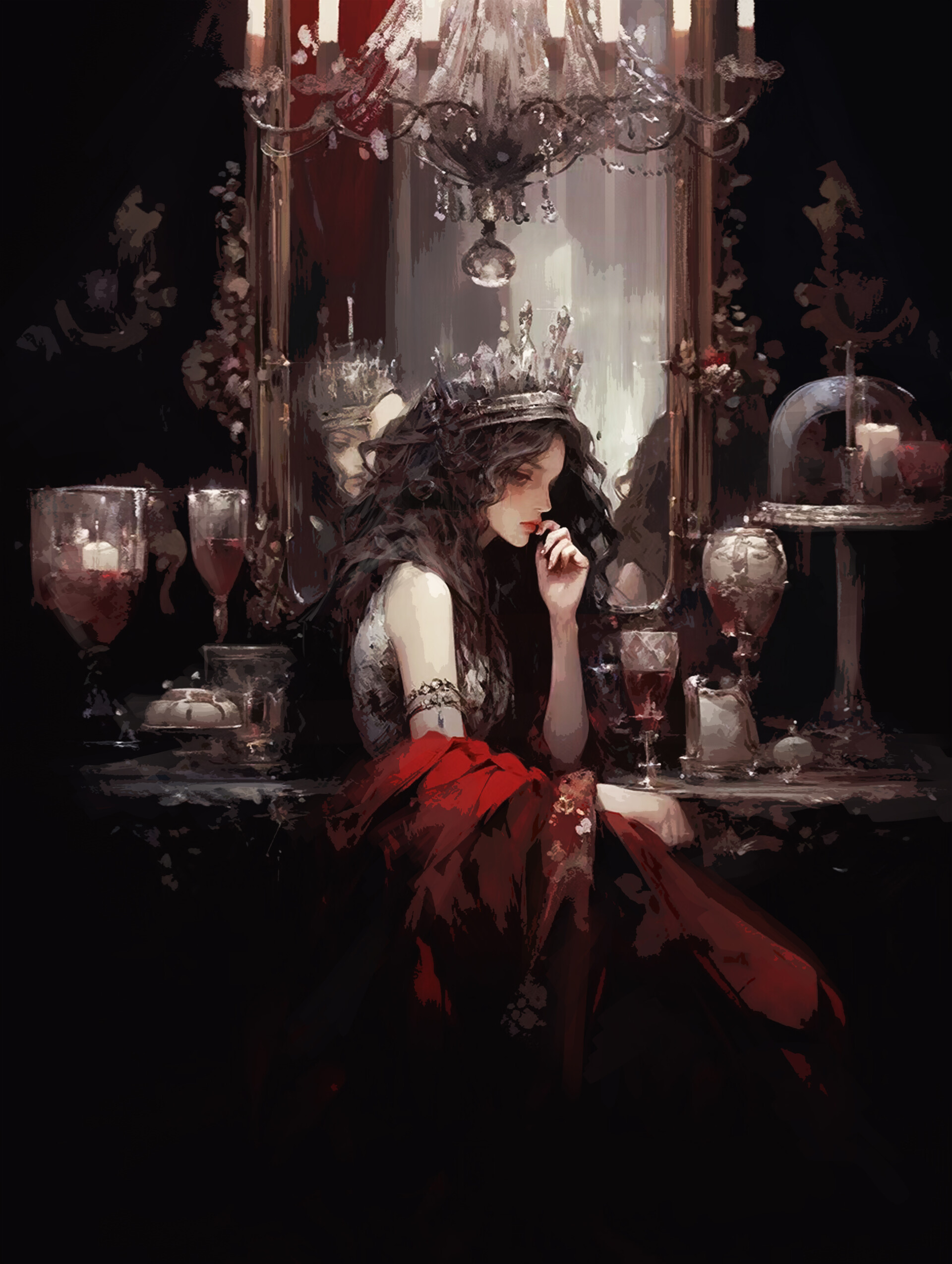 ArtStation - Cardinal, Red Room, Red Rose