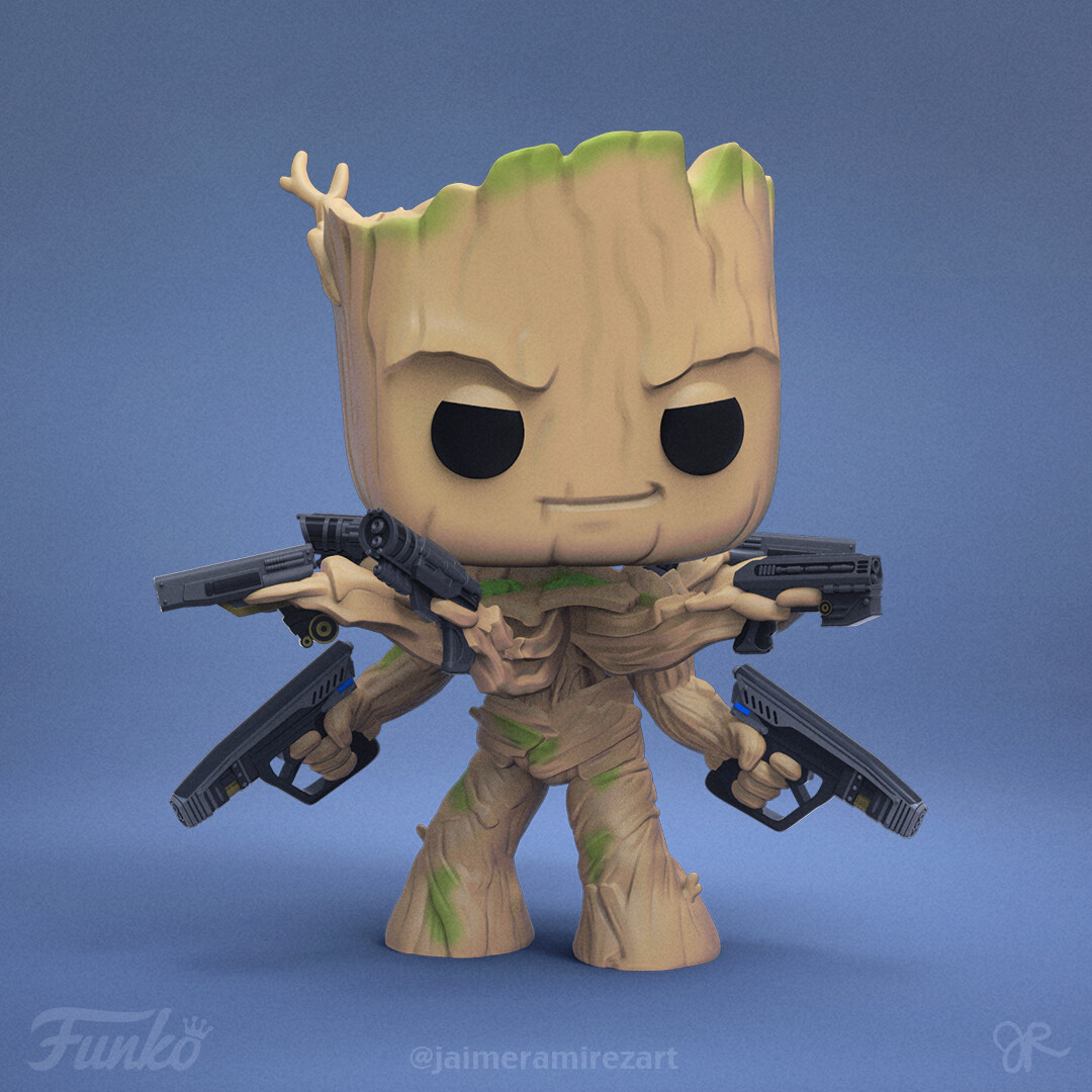 ArtStation - Funko: POP Guardians of the Galaxy Vol. 3 - Groot with Weapons