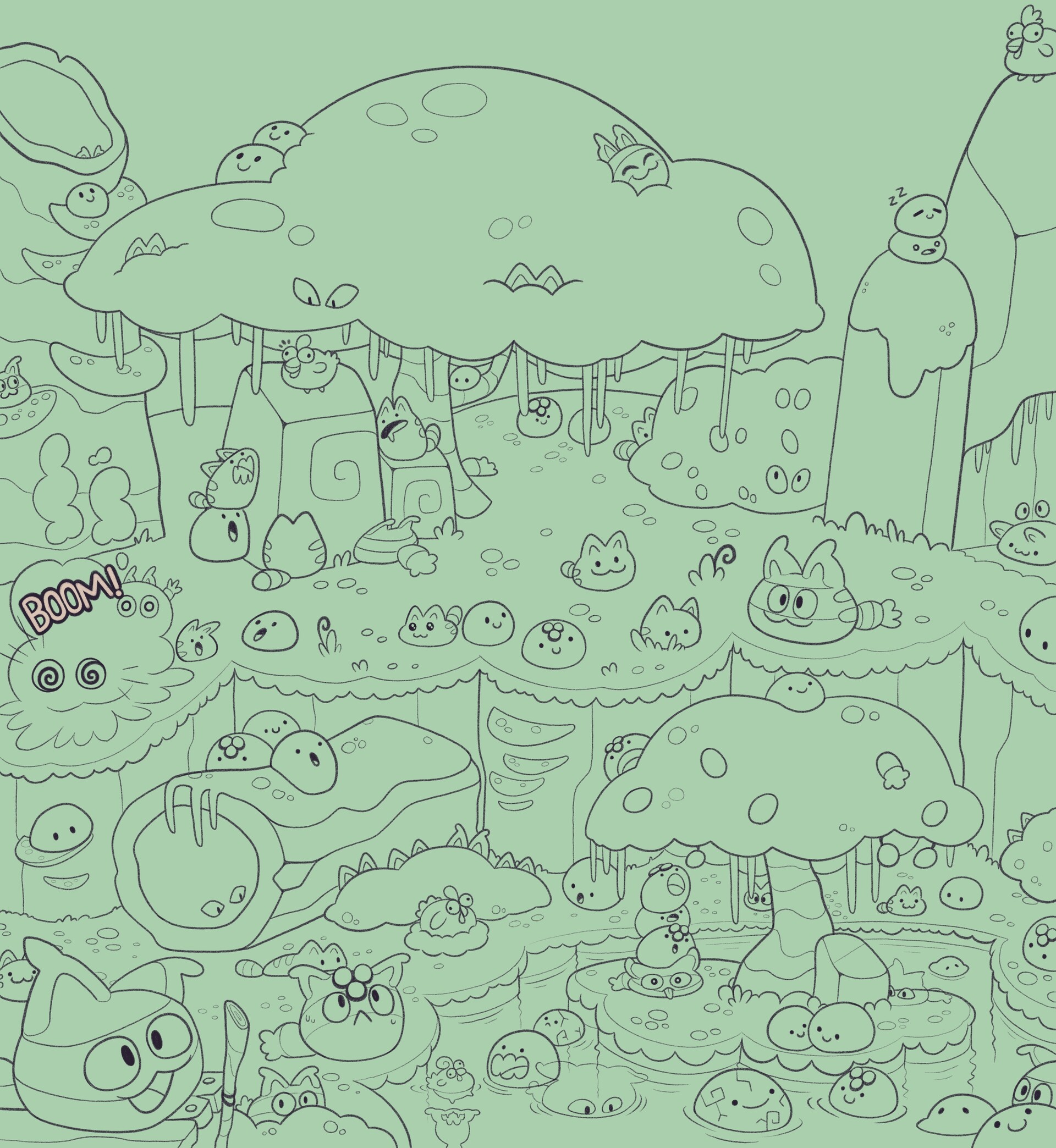 Ocean Rancher slime 03 (coloring page lineart) by Shine-like-the