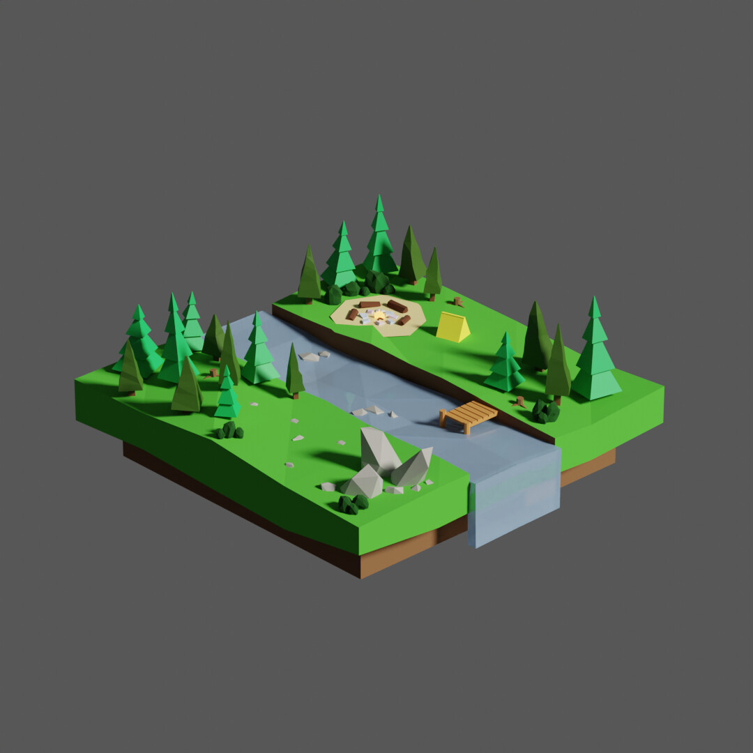 ArtStation - Campsite Diorama