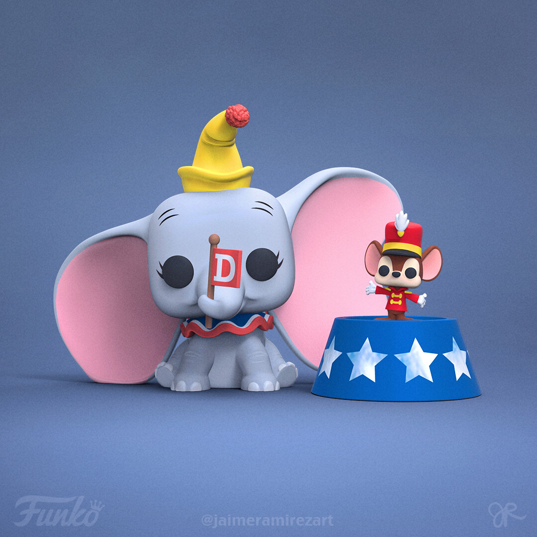 Disney Funko: Dumbo Timothy ArtStation - Poster - with POP Movie