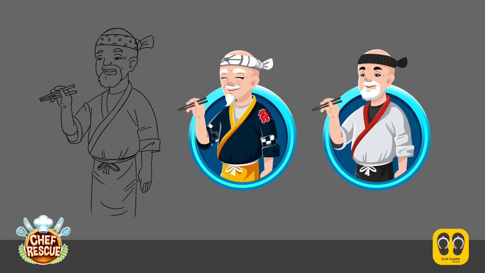 Japan-themed Chef study and doodles.