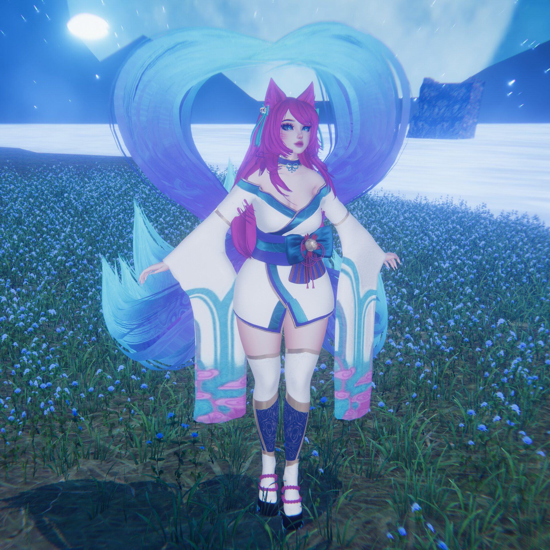 ArtStation - Spirit Blossom Inspired Kitsune (VRChat Avatar)