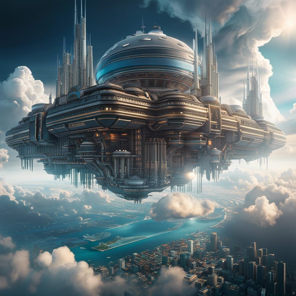 ArtStation - flying city of the future