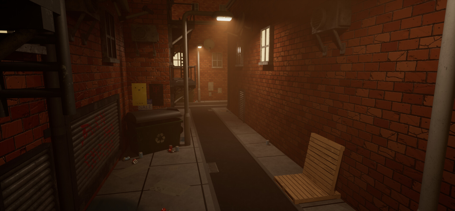 Ben Kelly Night time Alleyway Scene