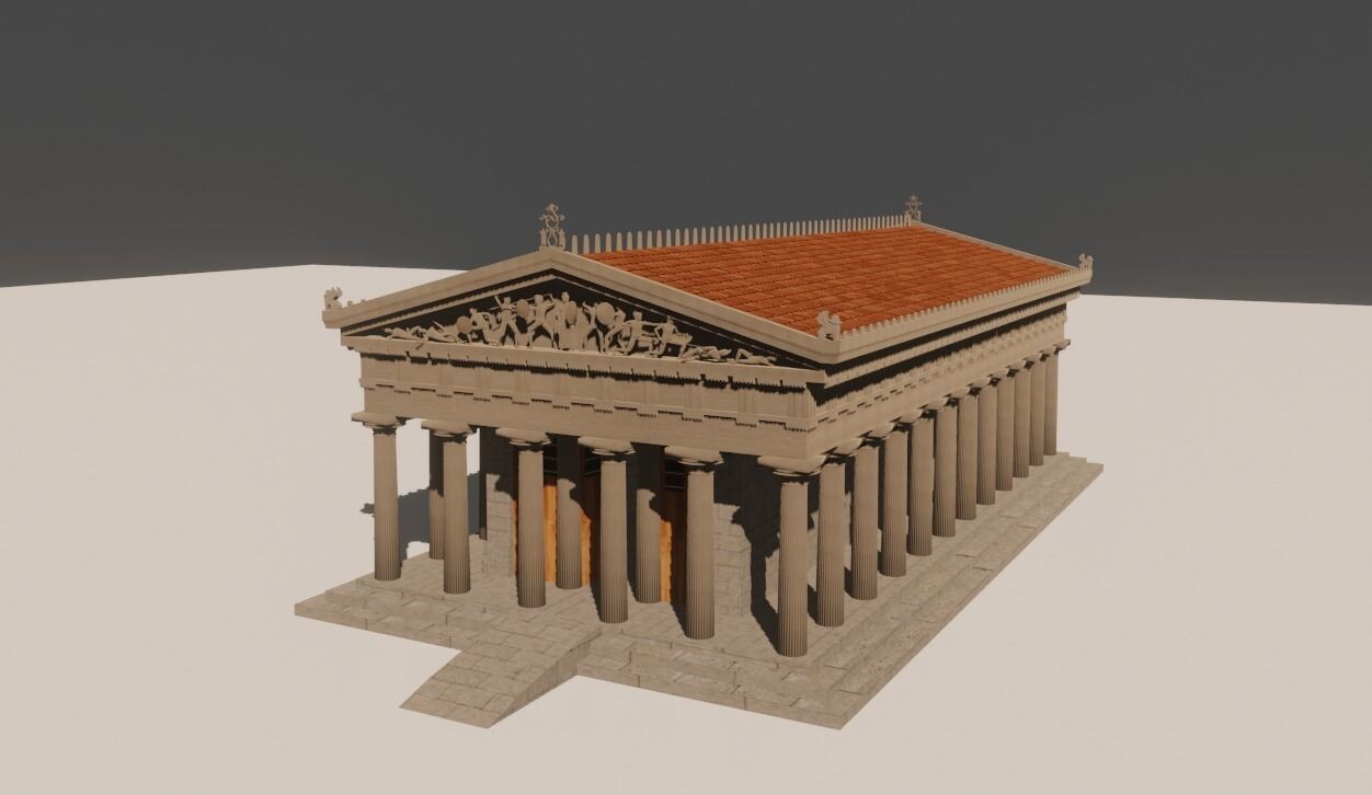 ArtStation - Aphaia Temple Low-poly 3D model