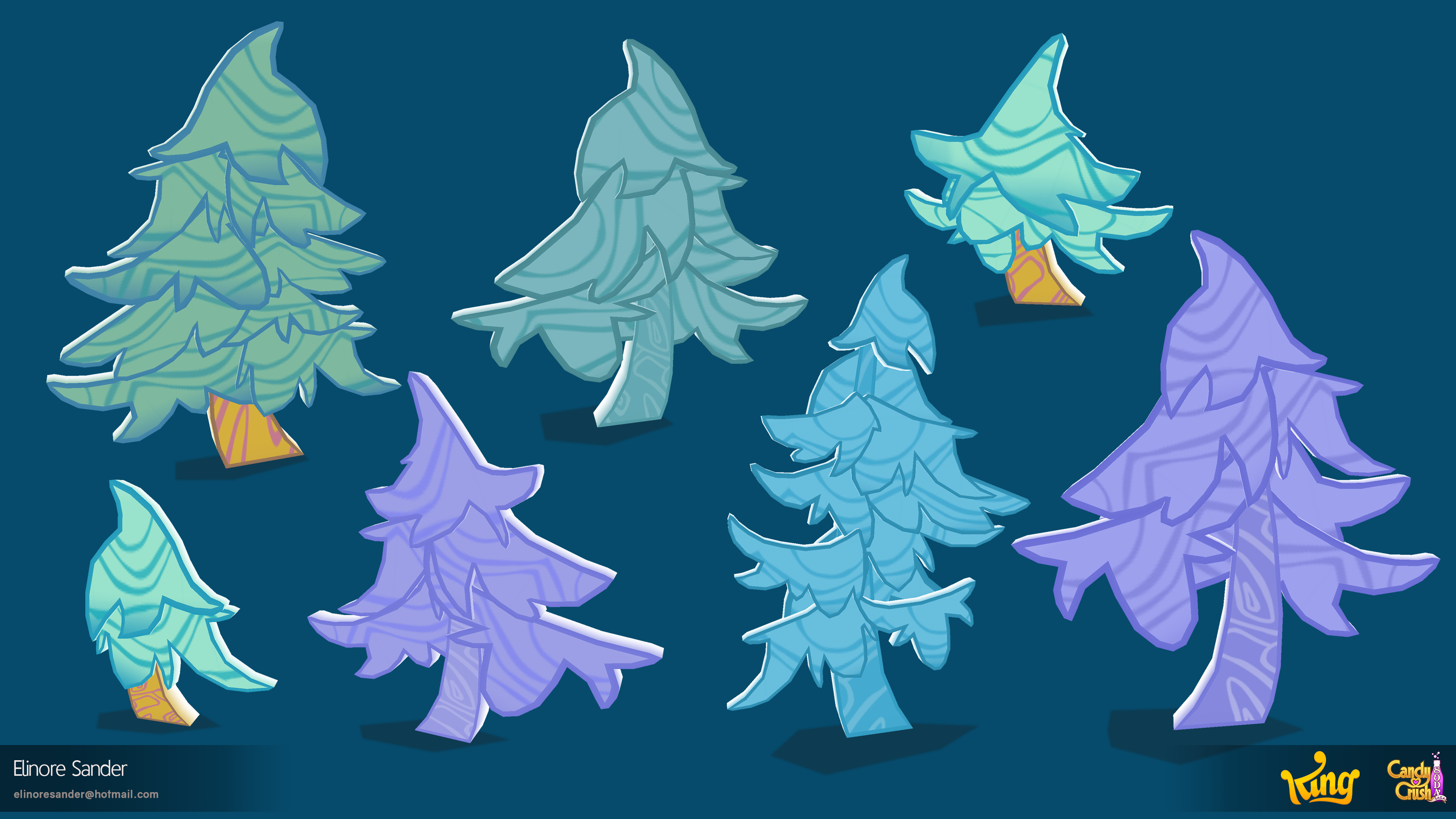 One task was to make these modular trees. Modeled and textured by me. 