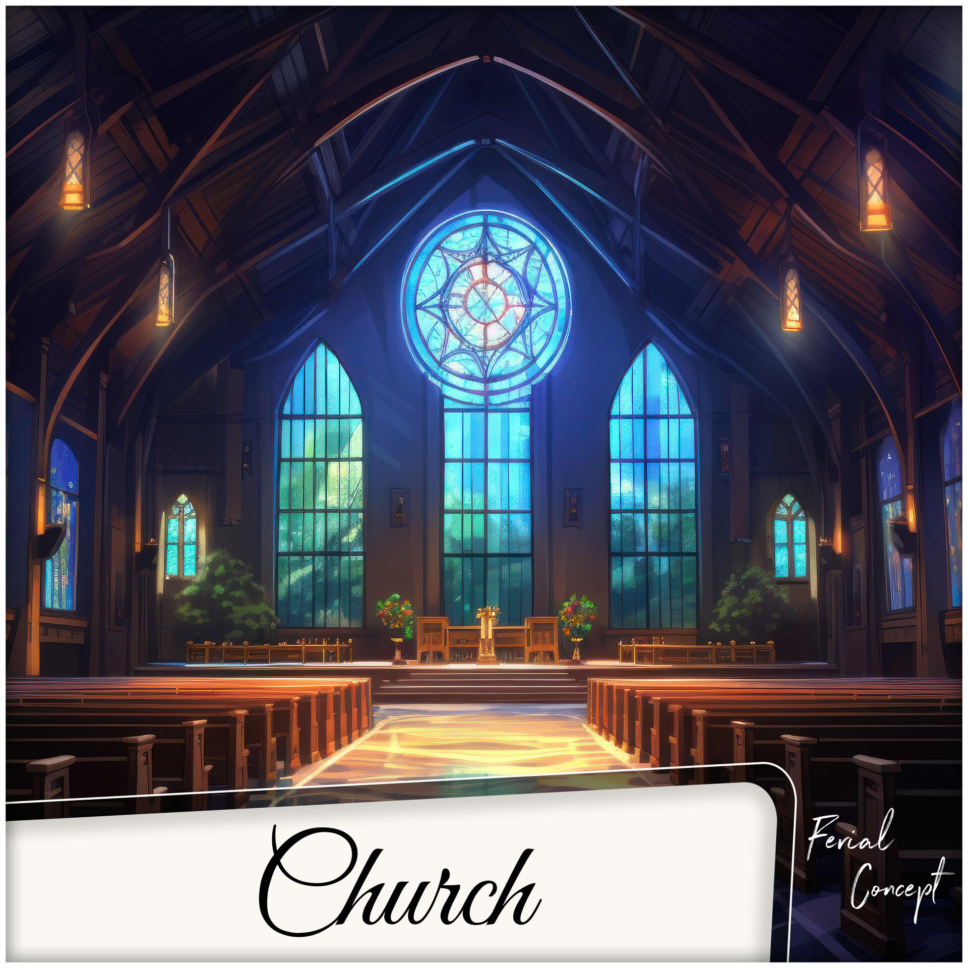 gothic church in an anime style  Playground AI