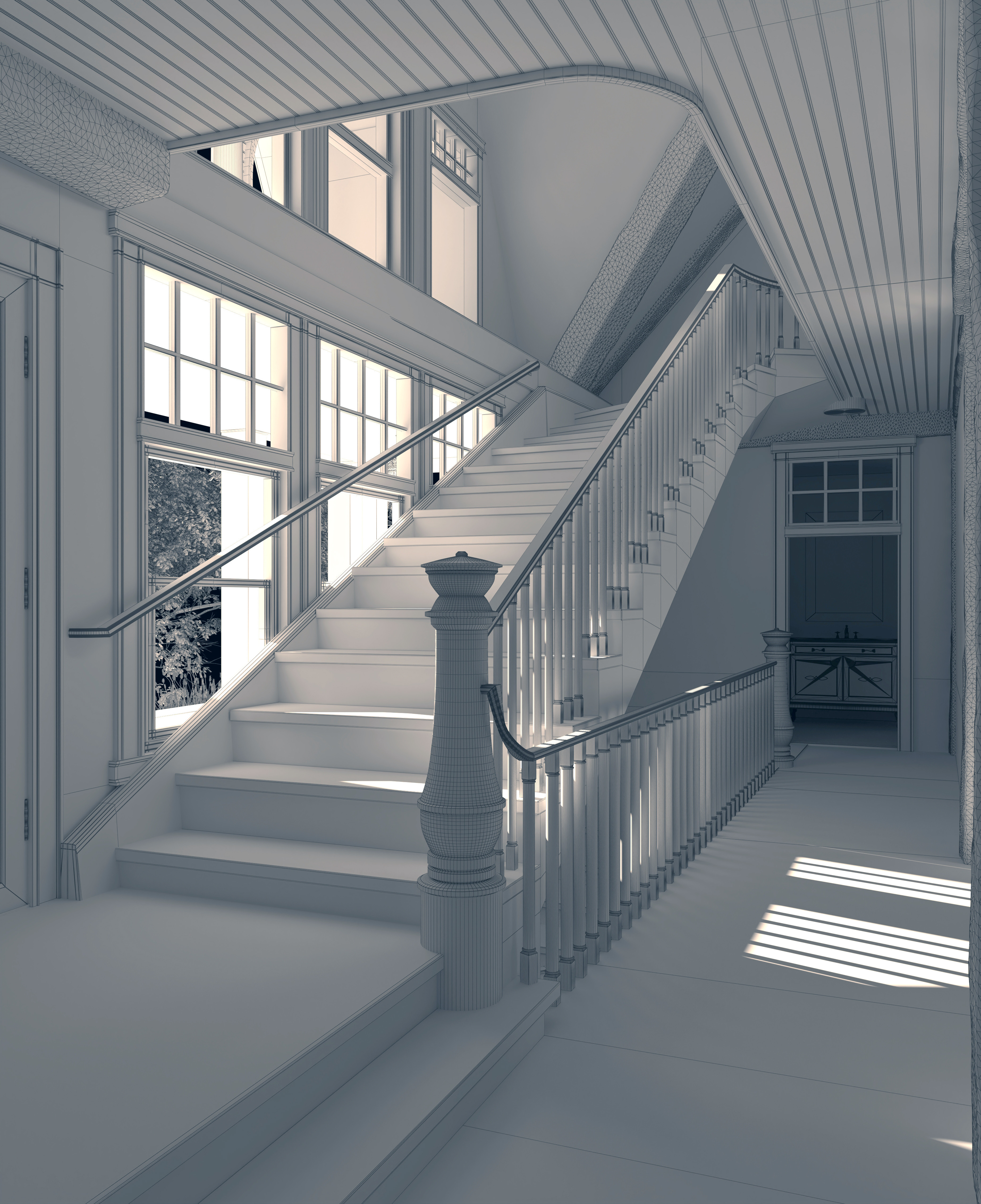 Lake House: Stairs Wireframe