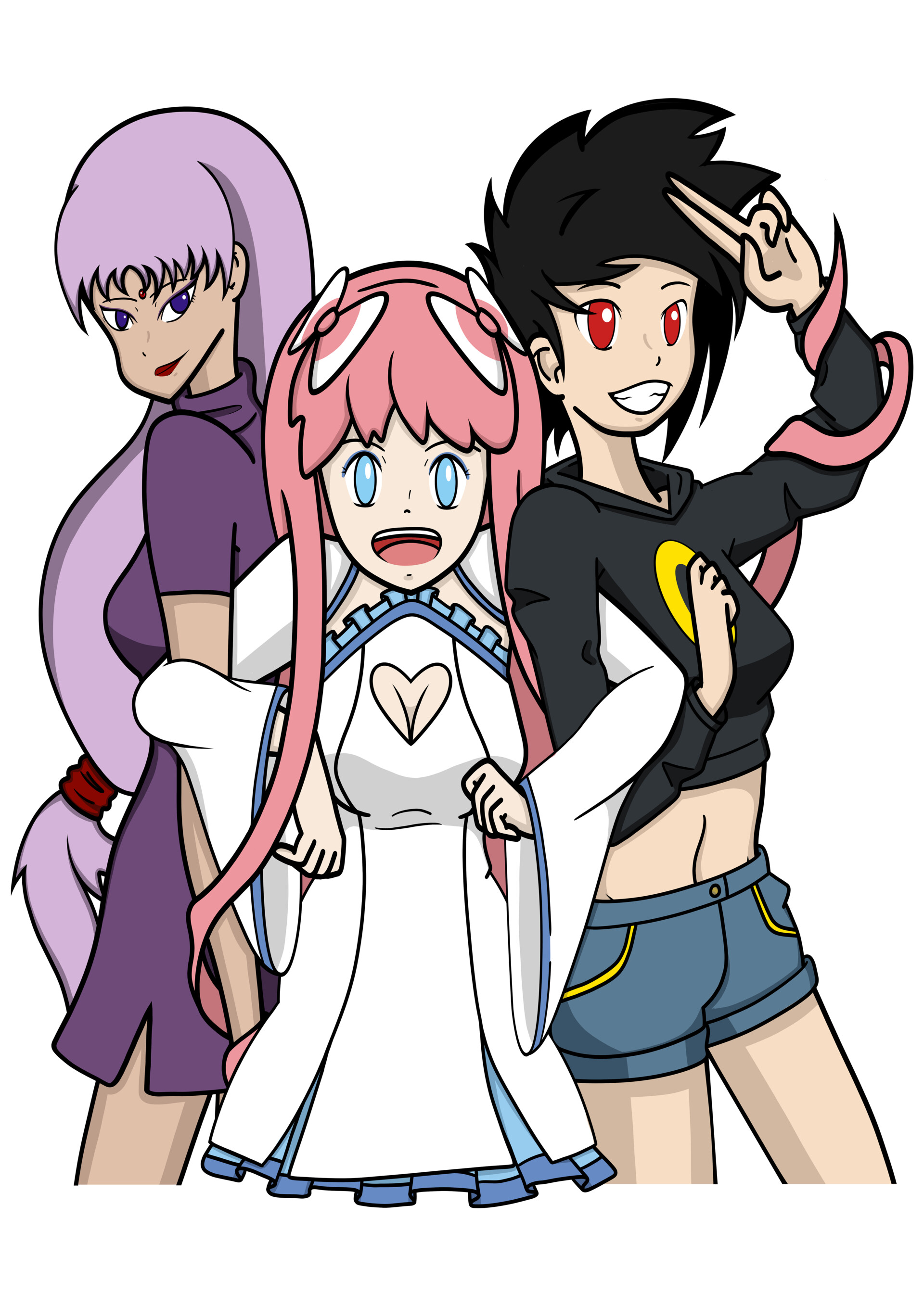 ArtStation - Sylveon, Espeon, Umbreon Gijinkas, image size:1920x2715