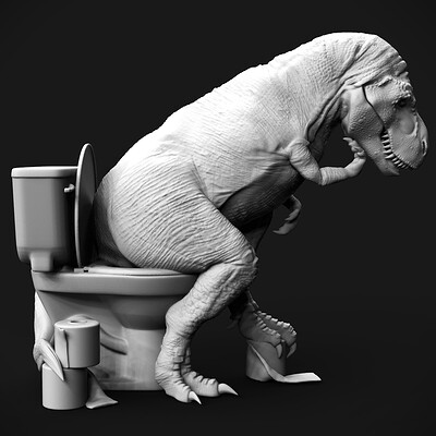 T-Rex on the Toilet