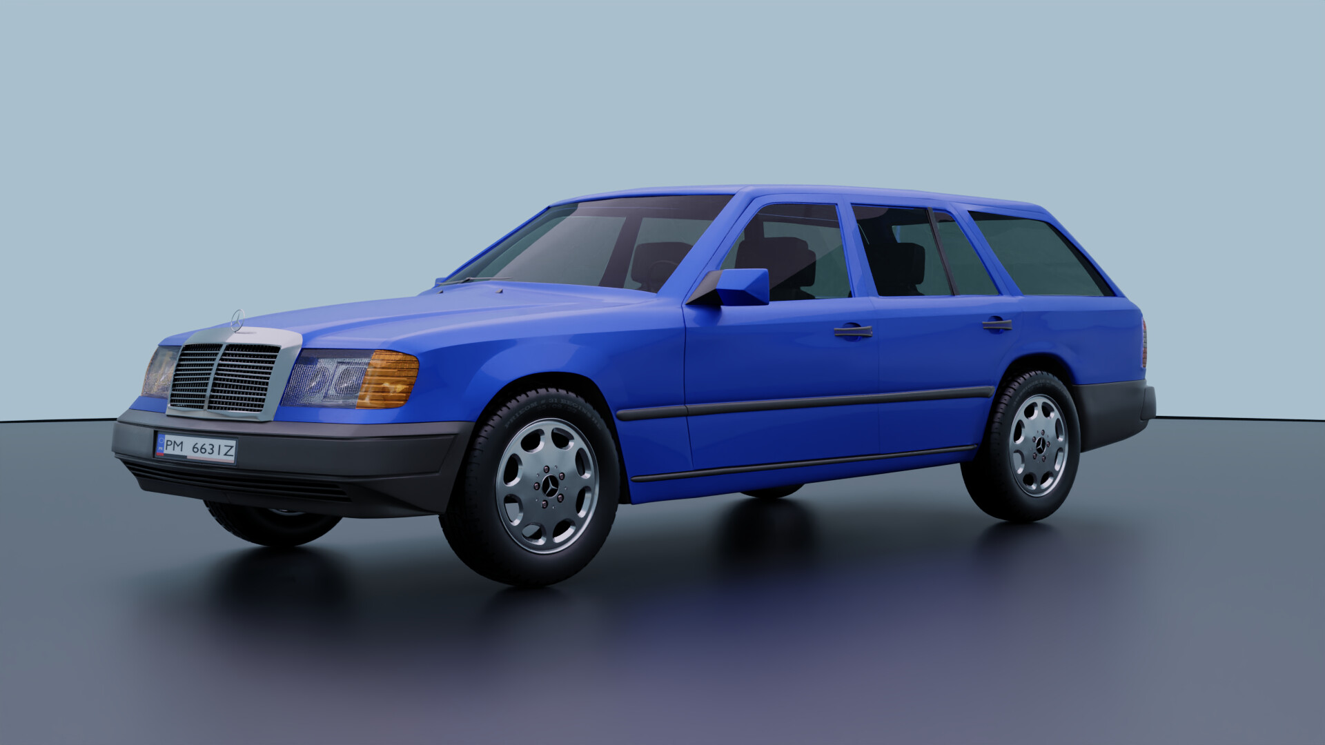 ArtStation Car 3D model of Mercedes benz w124 1990 Classic Car