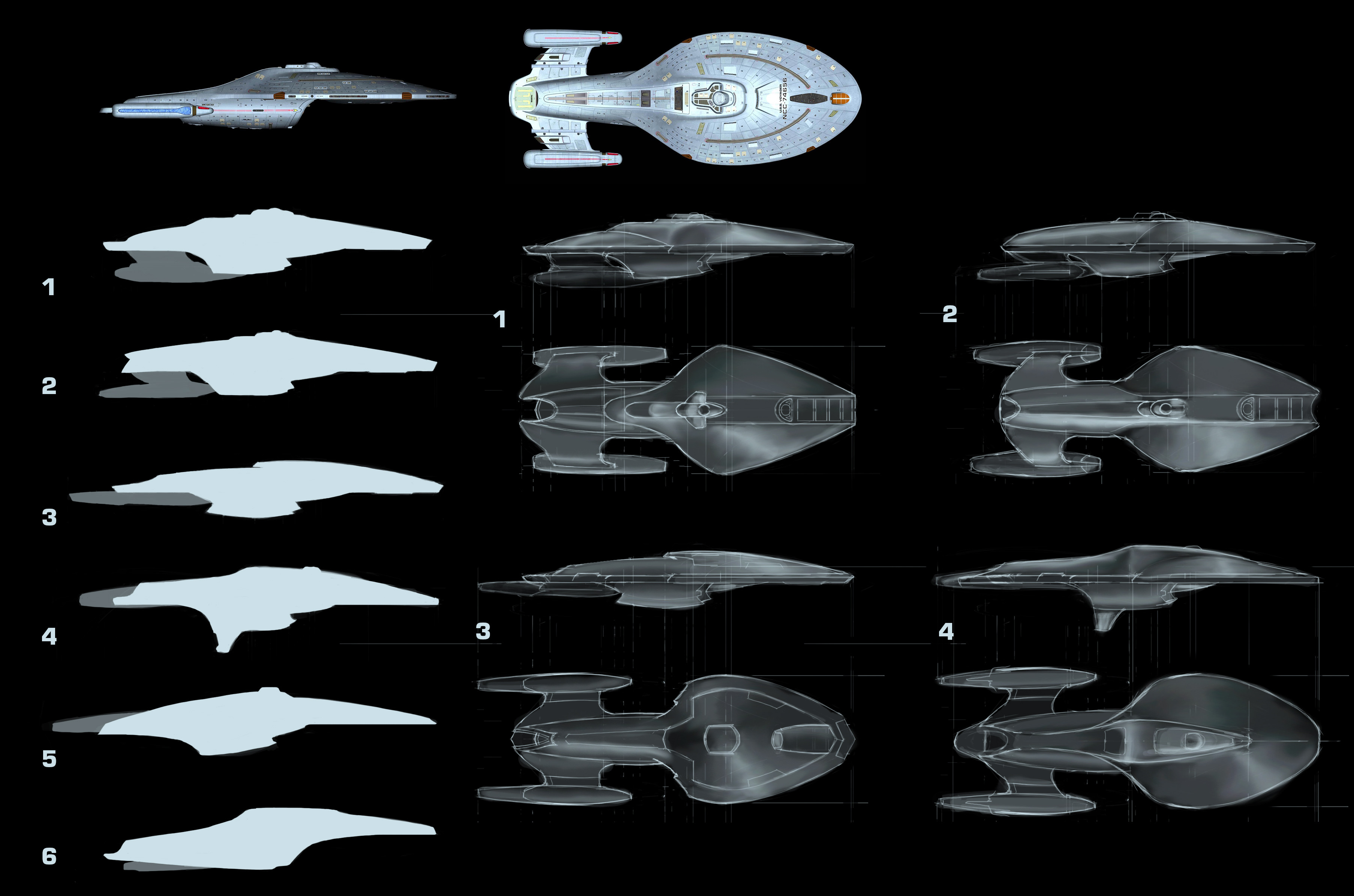 Concept sketches for the Pathfinder's general shape.