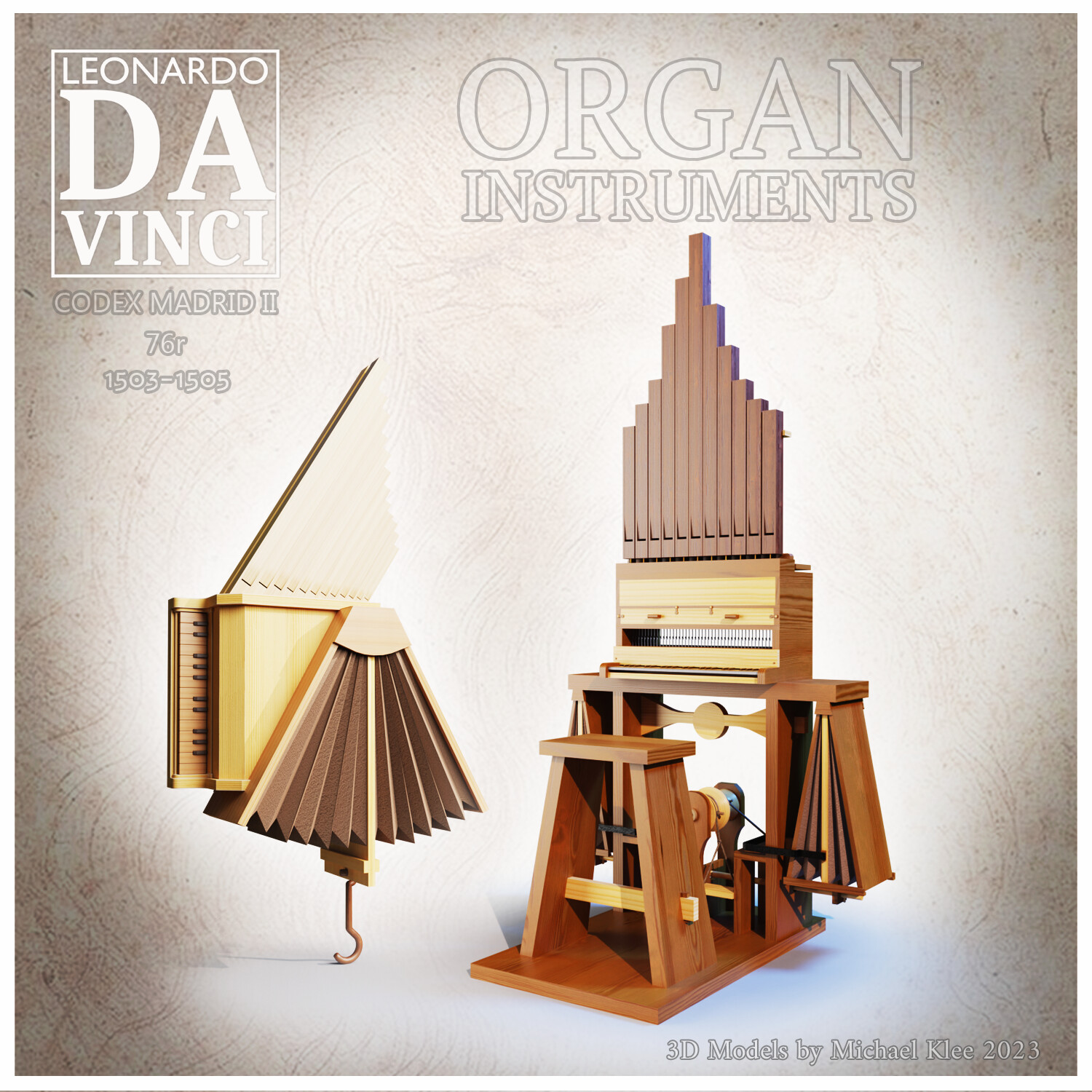 ArtStation Leonardo Da Vinci Codex Madrid II 1503/1505 Organ