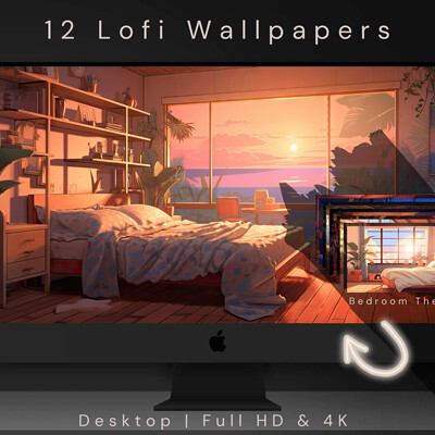 ArtStation - 64+ Lofi Digital Wallpapers, MEGA Bundle, Lofi Themed Desktop  Backgrounds