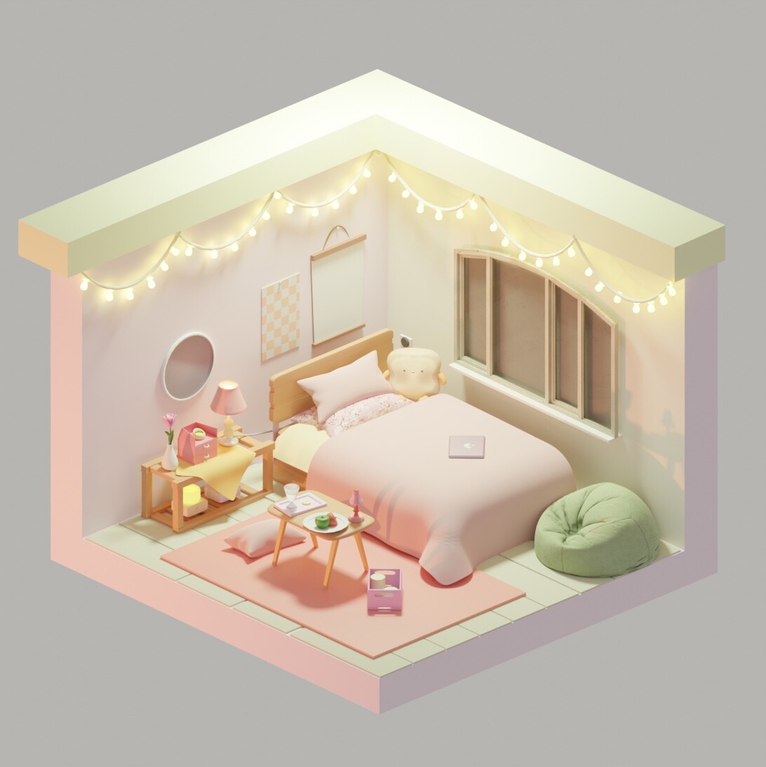 ArtStation - Cute Bedroom 🏡