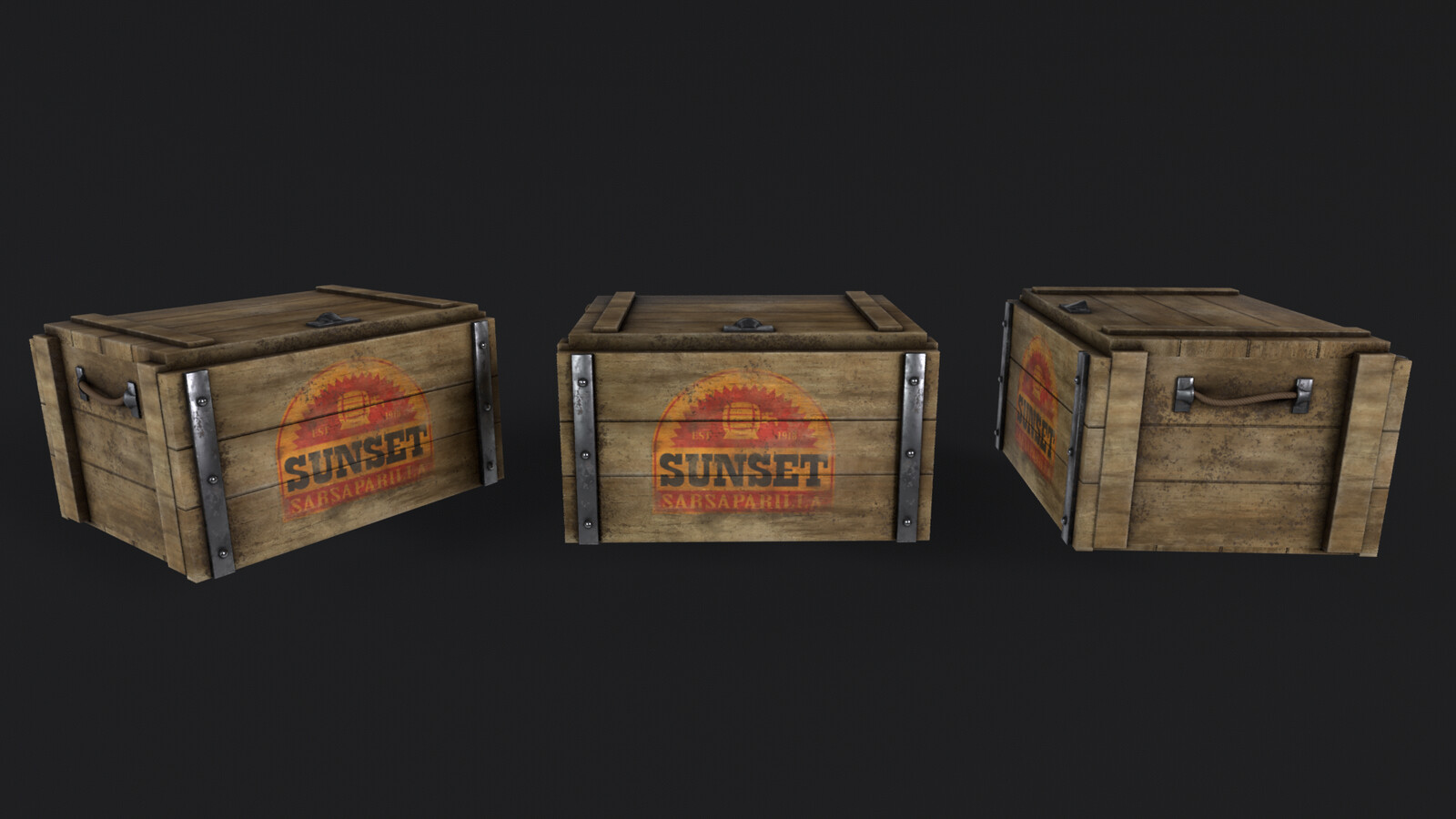 Sunset Sarsaparilla Crate Model