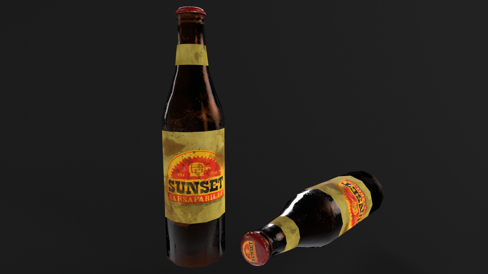 Sunset Sarsaparilla Bottle Model
