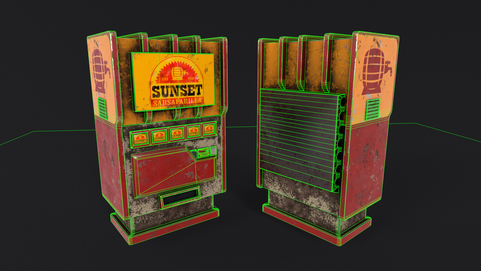 Sunset Sarsaparilla Wireframe Final Model