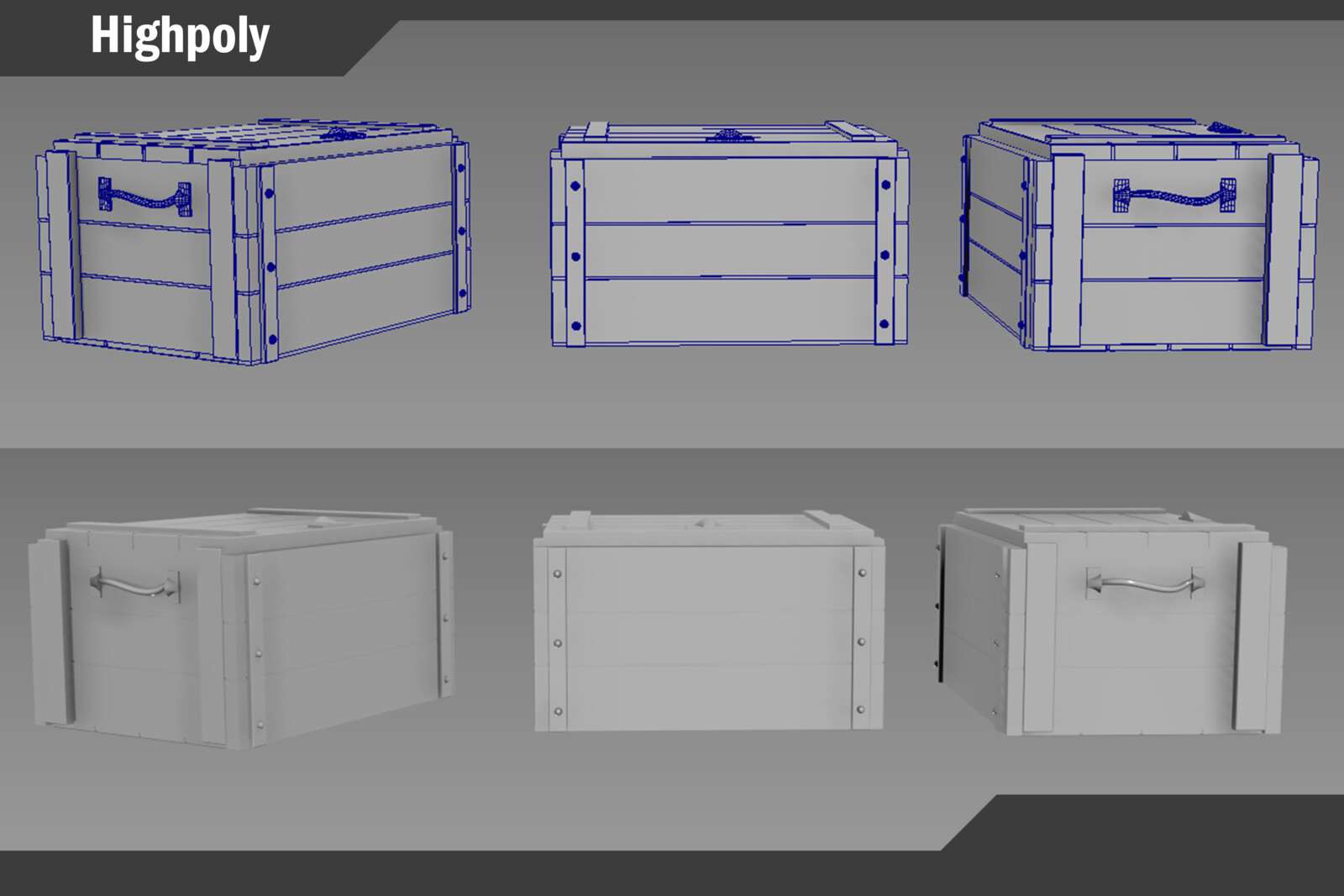 Crate High Poly Model