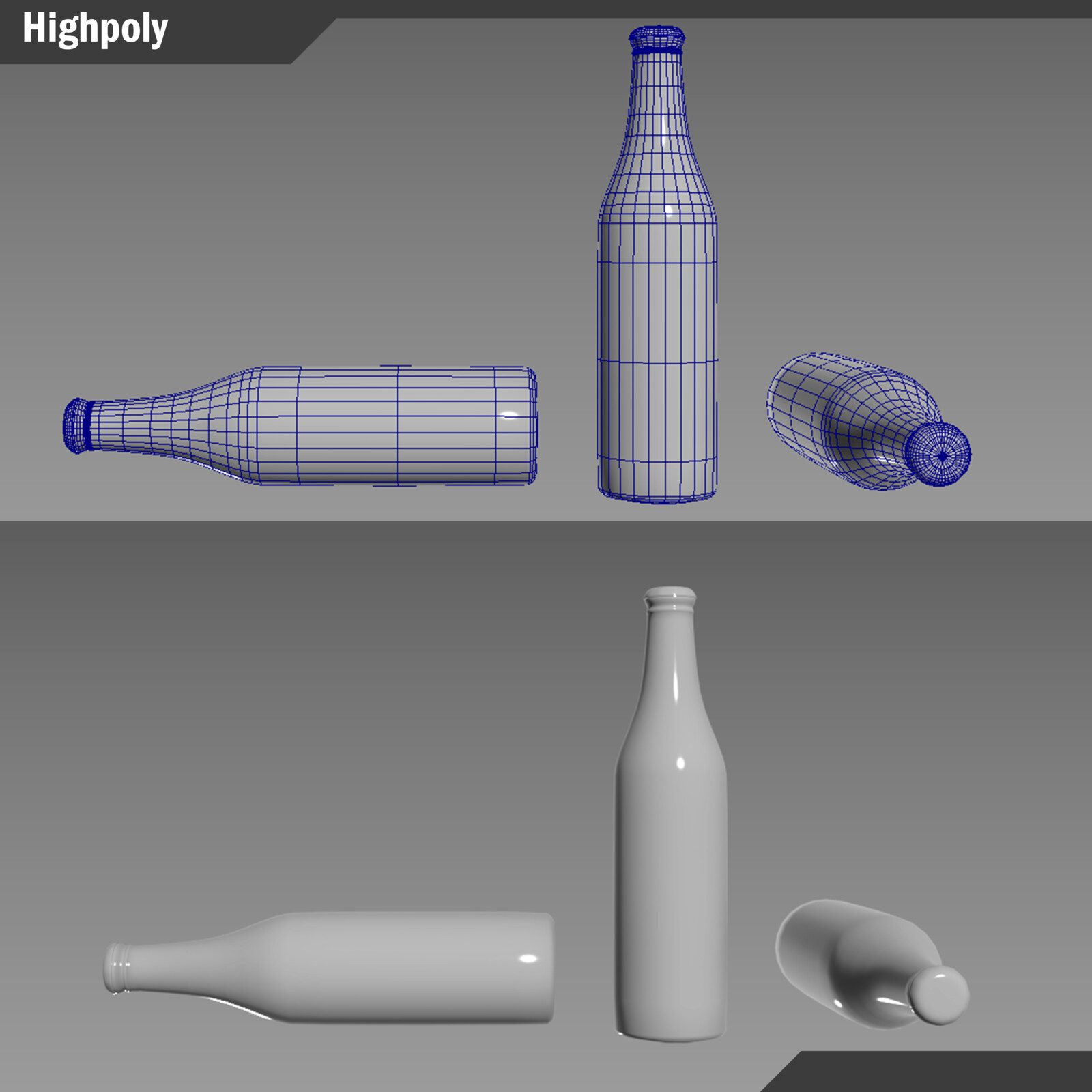 Bottle High Poly Model