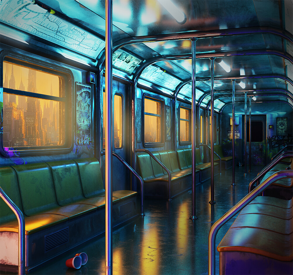 ArtStation - Cyberpunk NY Subway