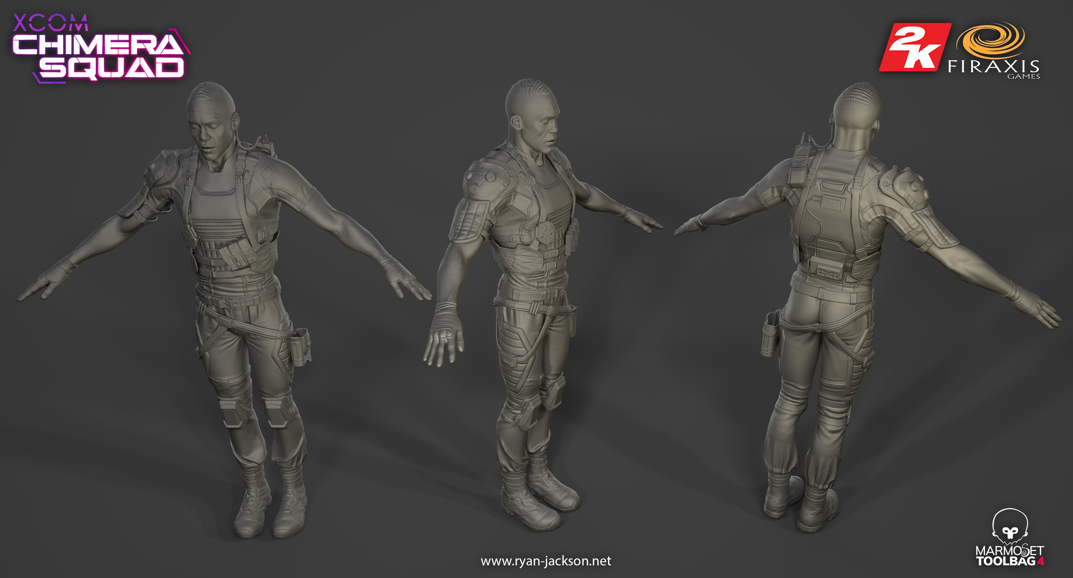 BlueBlood lowpoly, with just the normal map, to show the sculpted surface vs silhouette details at work.