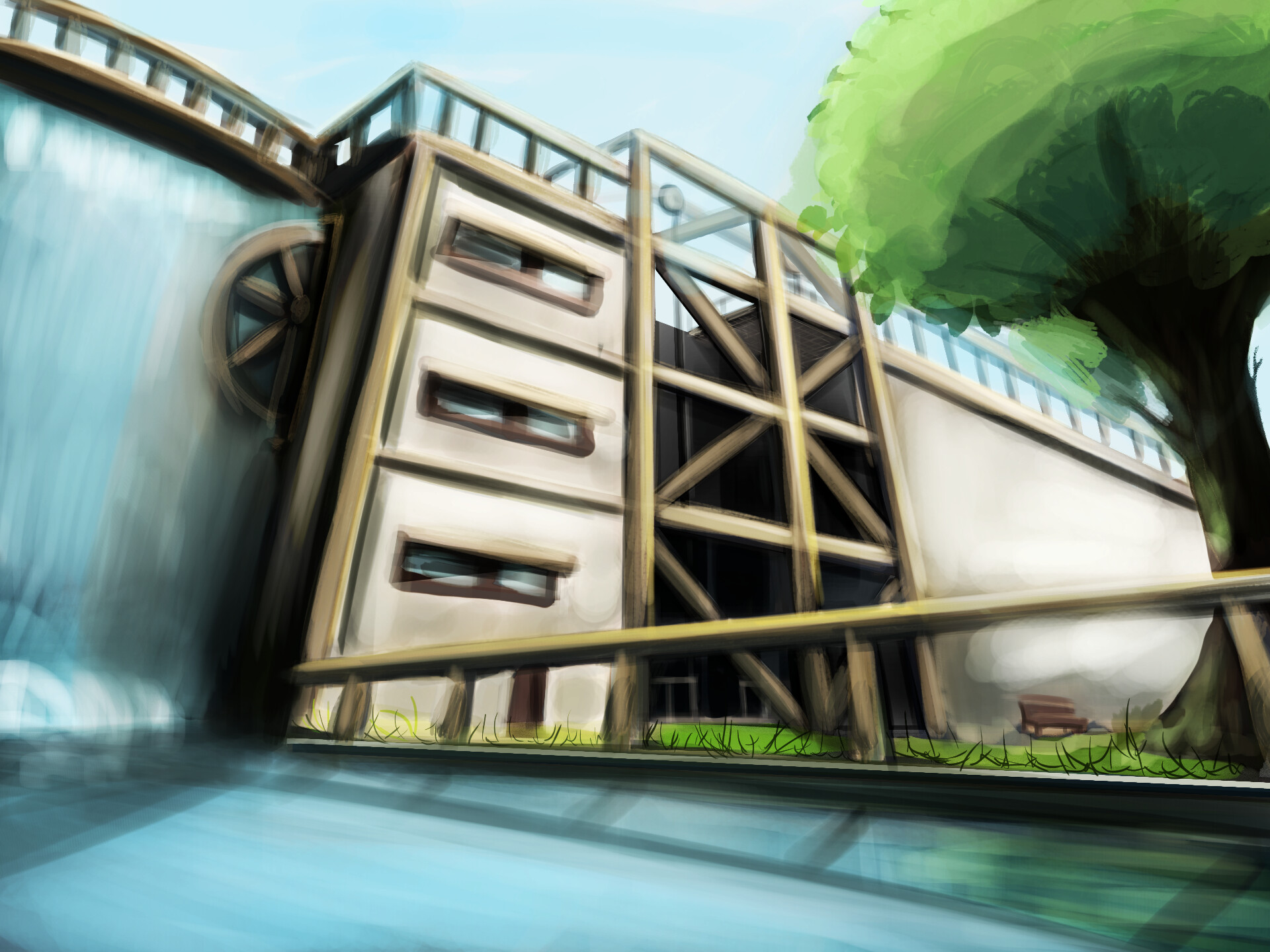 ArtStation Water powered elevator