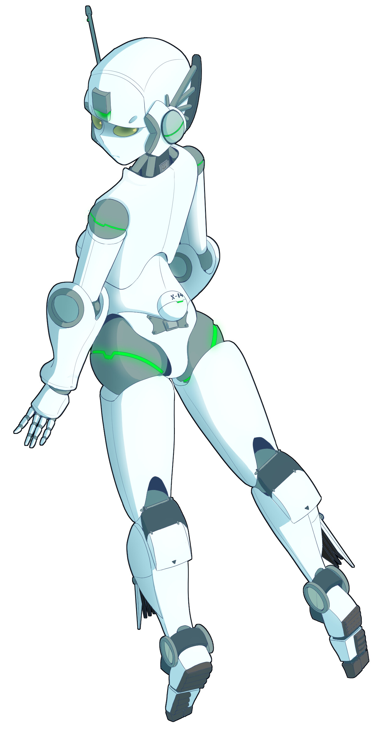 how to draw anime robot girl