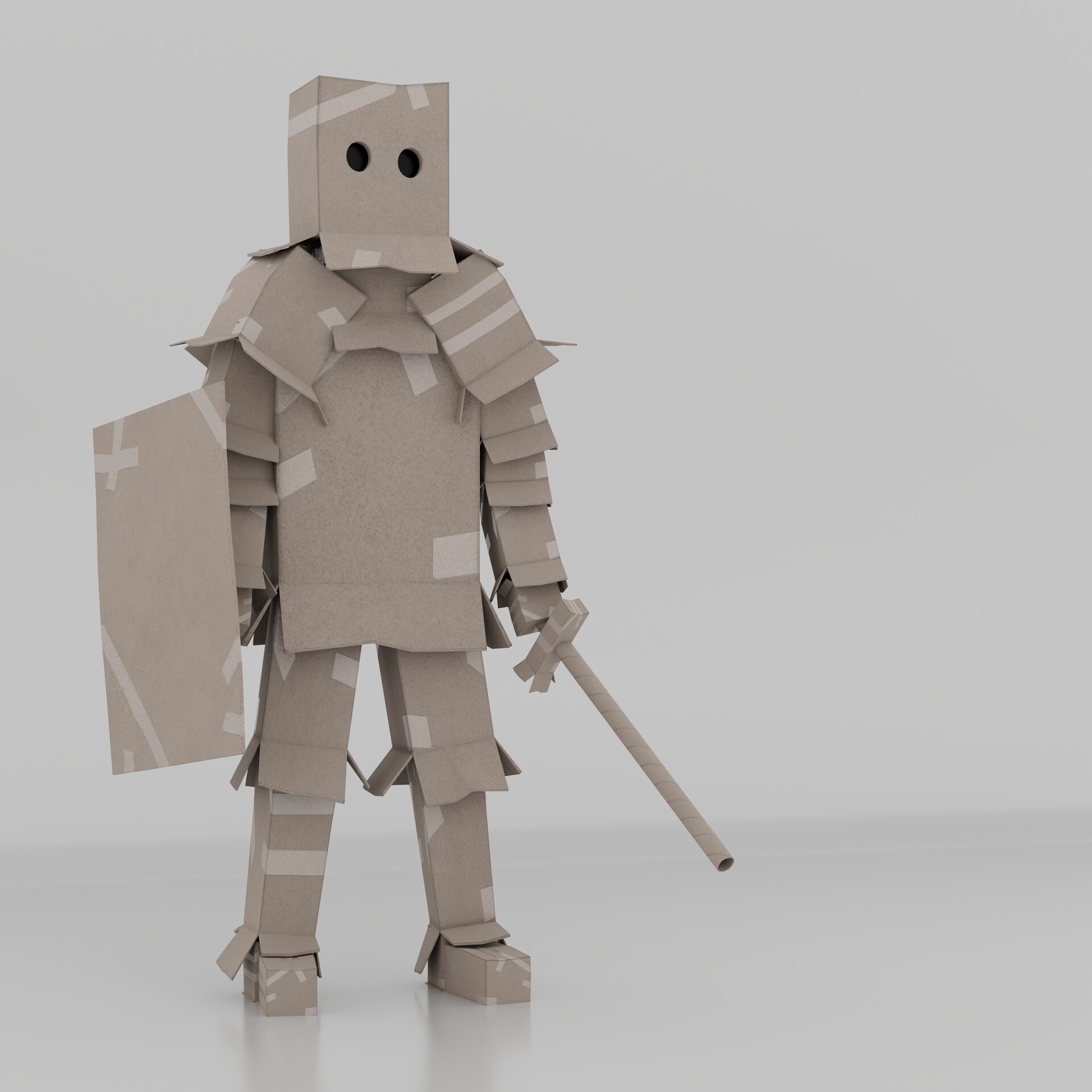 ArtStation Cute Cardboard Box Character
