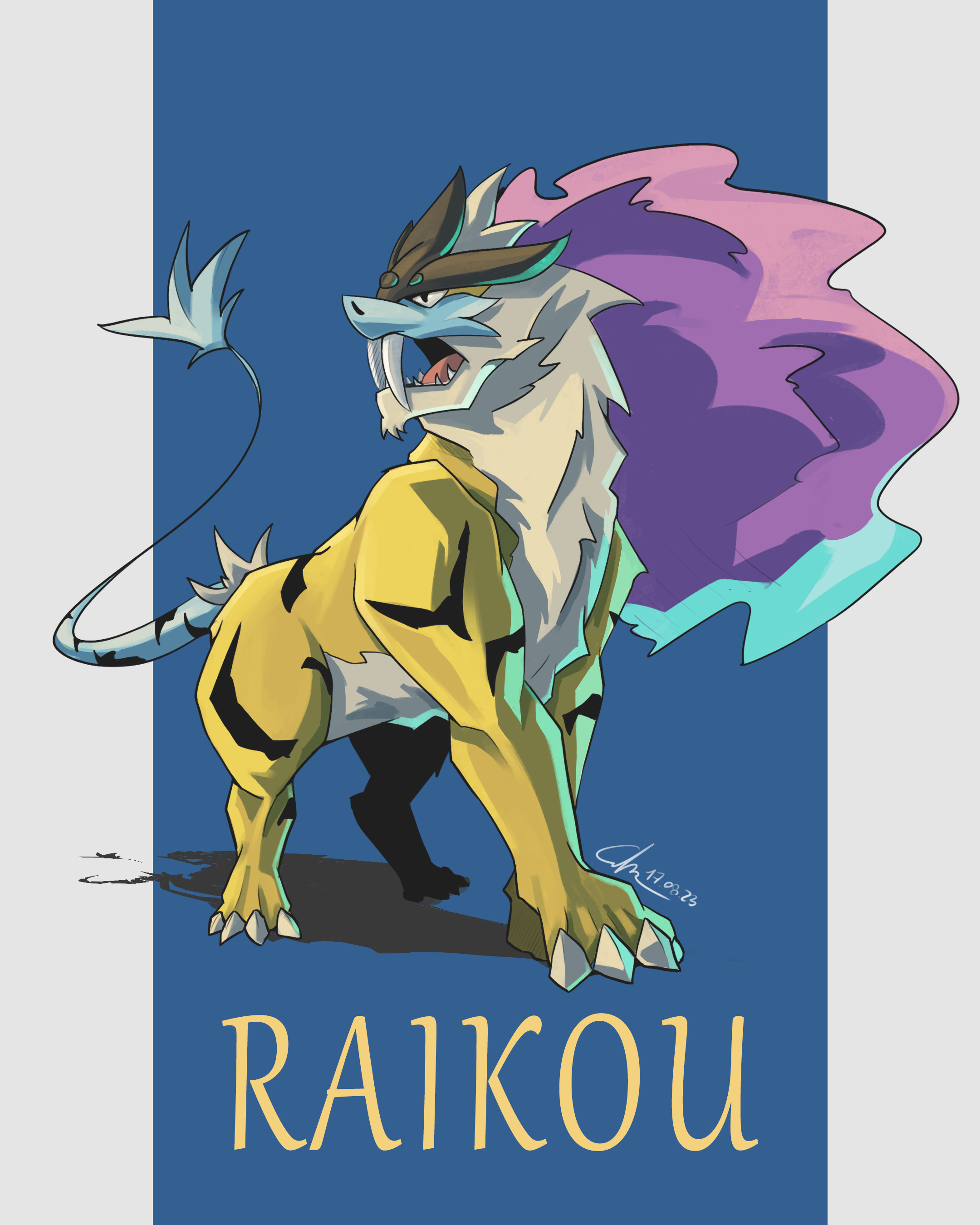 Raikou paradox form commission [OC] : r/pokemon