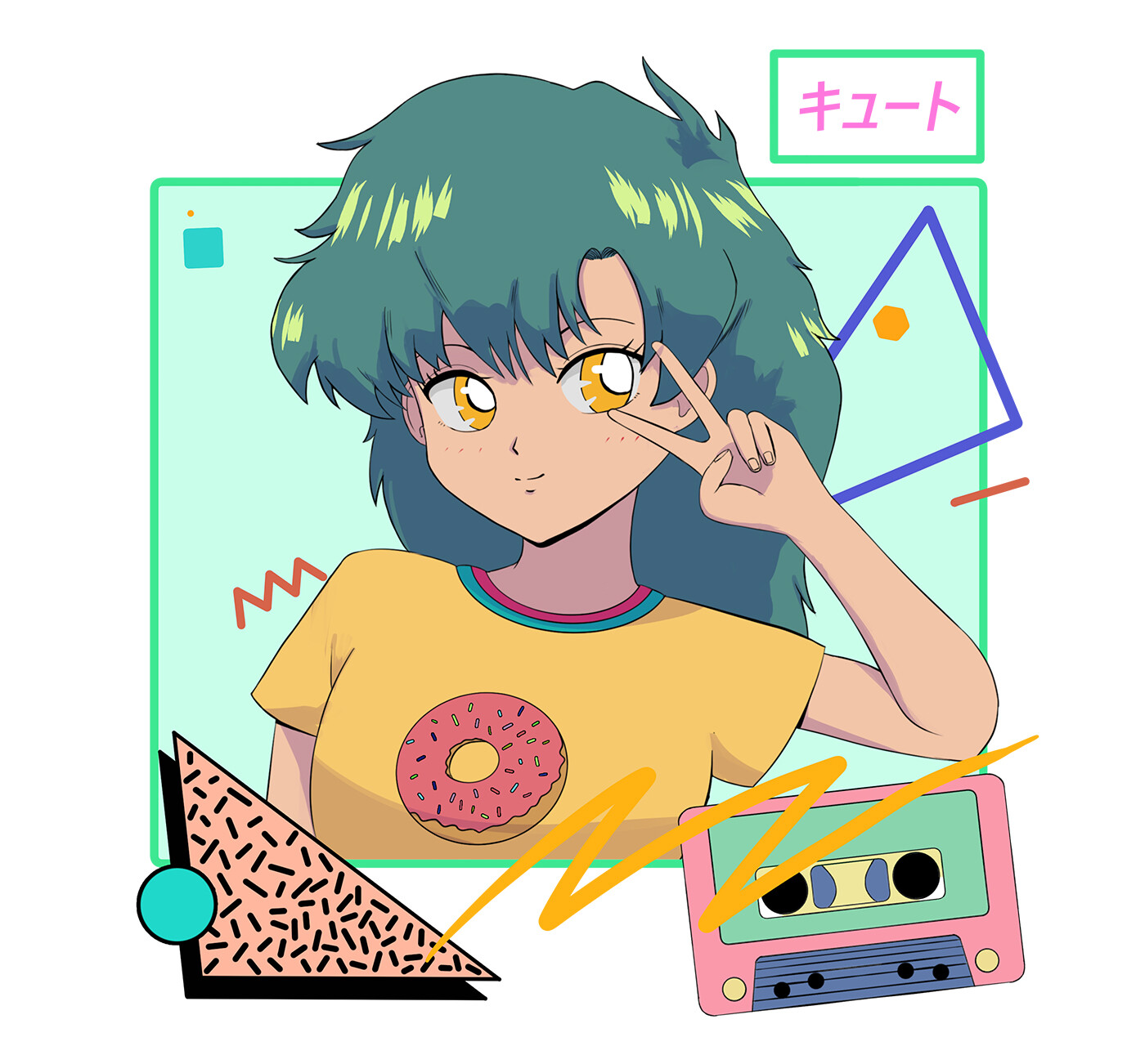 ArtStation - 80s Anime Girl Commission Work