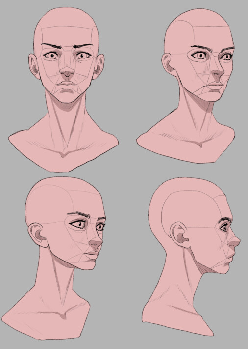 ArtStation Head turn around practice.