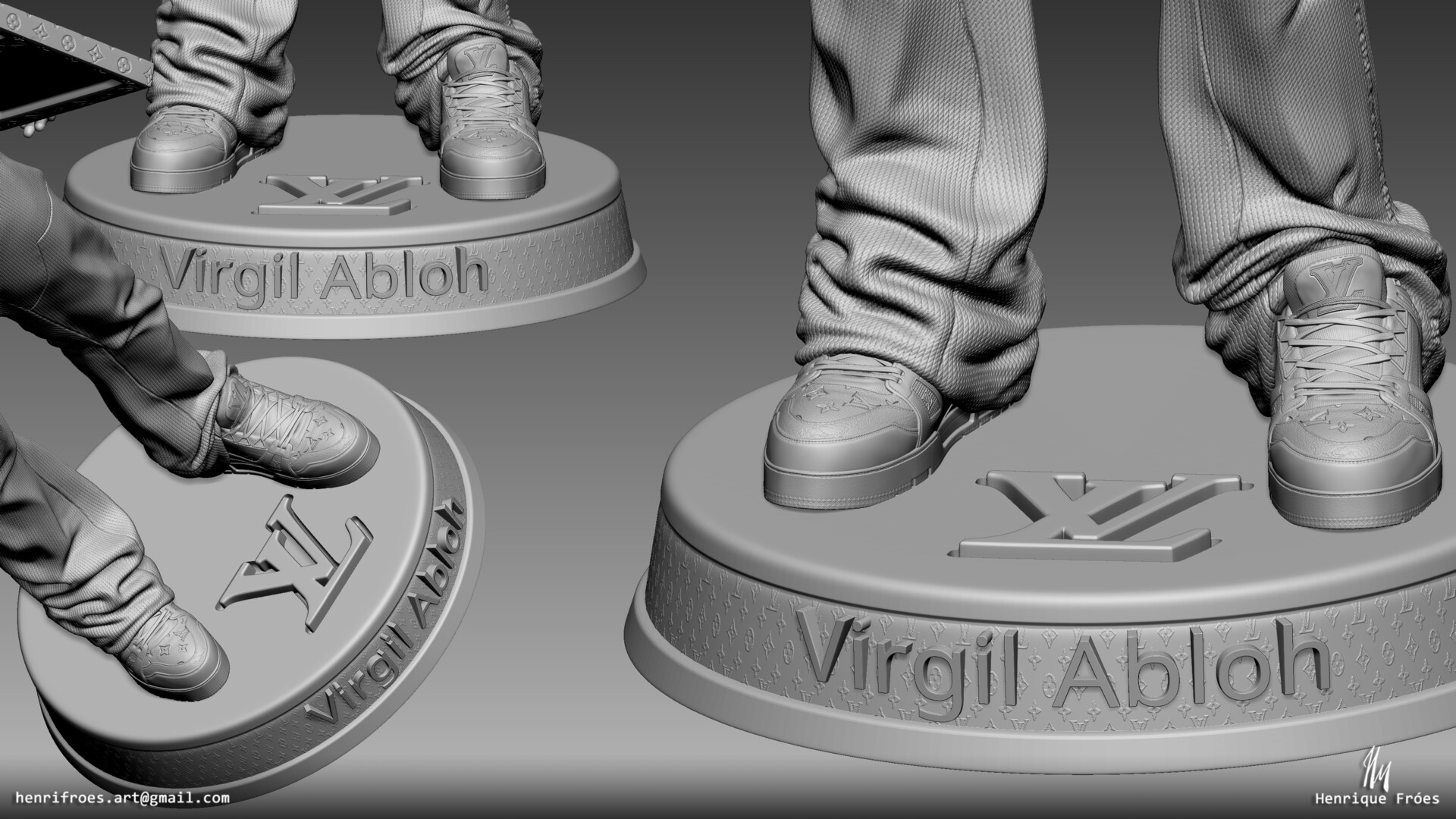 ArtStation - Virgil Abloh Sculpture Replica - LV Tribute