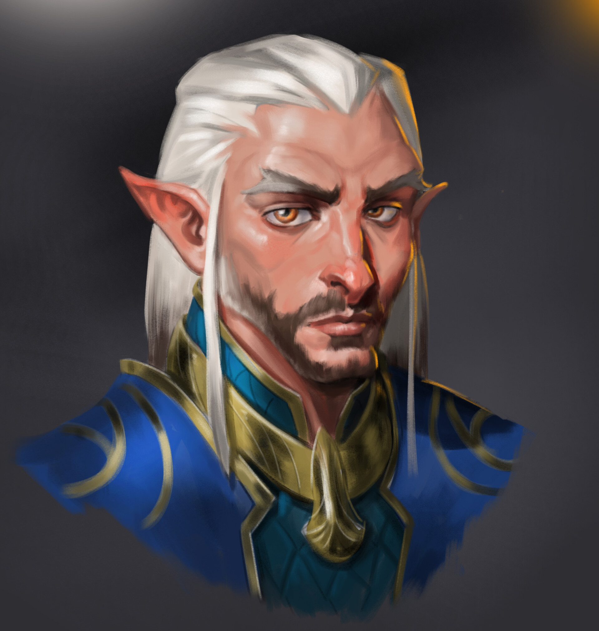 ArtStation - Aeson Portrait, Half-Elf Bladesinger Wizard