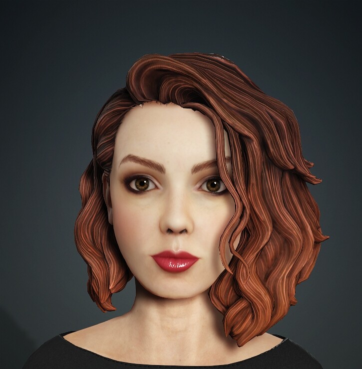 With this one, I was trying to catch what I really look like. Making characters that actually look like me is challenging, but I'm getting closer.