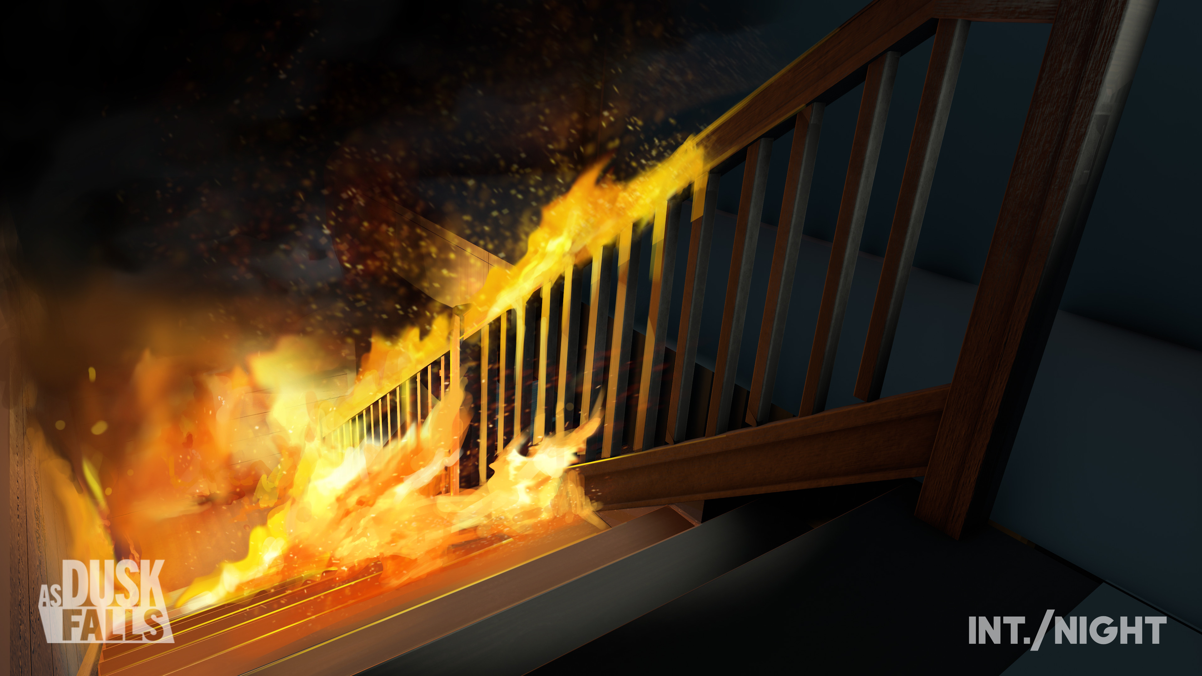 The above explorations of spreading fire helped the VFX artists put together the final scenes.