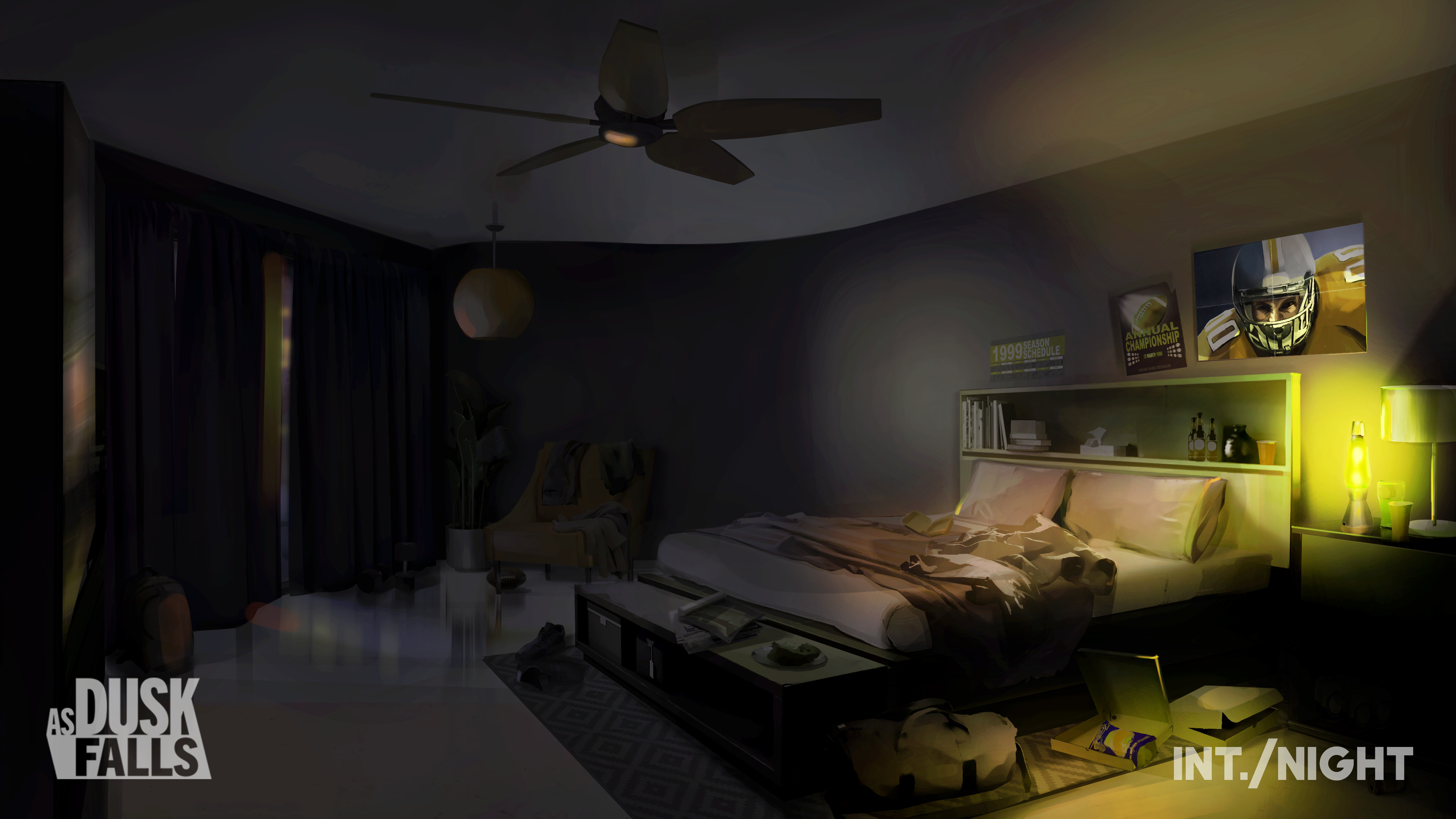 Todd's bedroom. Todd is a rich and spoiled boy we briefly visit while on our way to skip the town. 