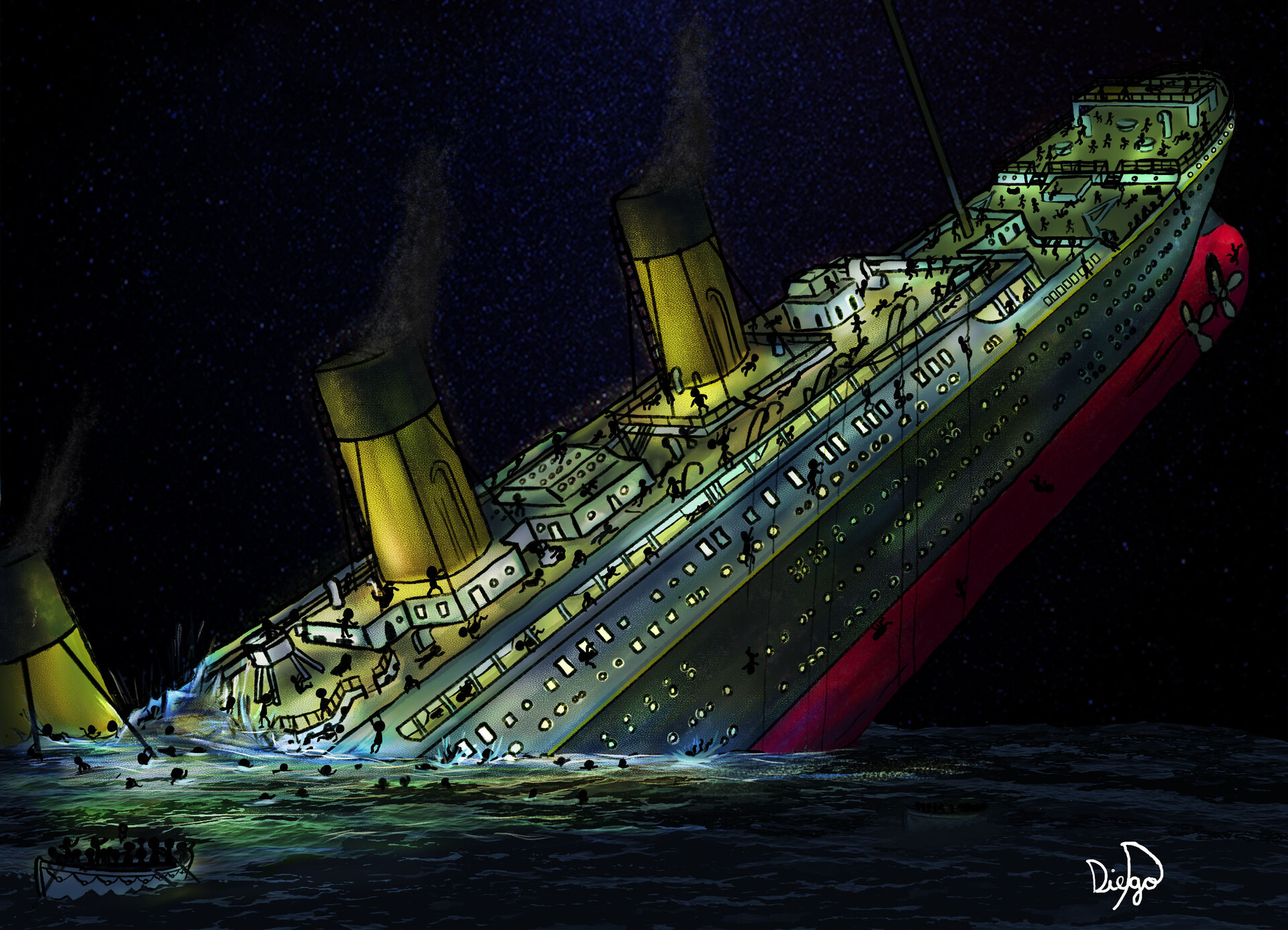 ArtStation - Hundimiento del Titanic 2