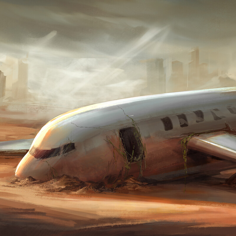 Fallen airplane