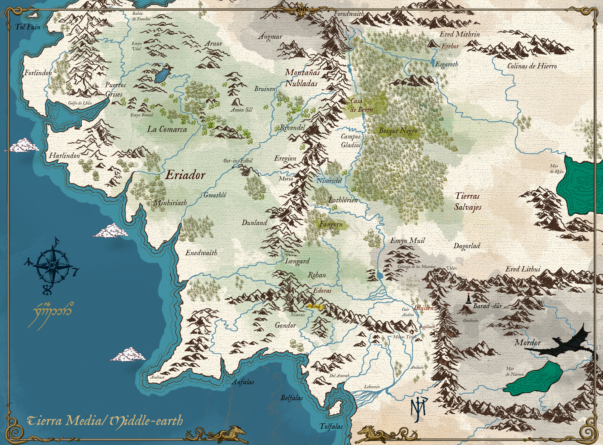 ArtStation - Middle-earth in the Second Age (Tolkien's Maps Revisited)