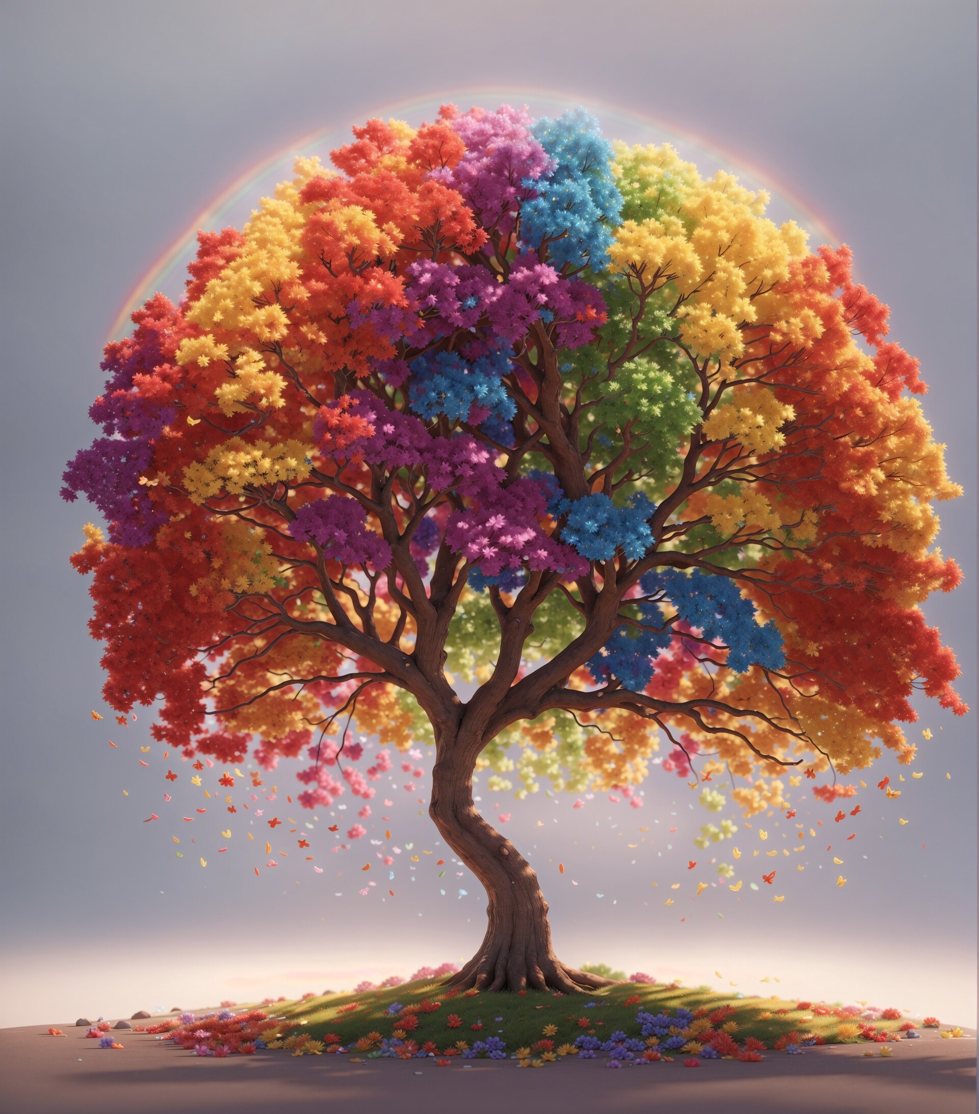rainbow tree art