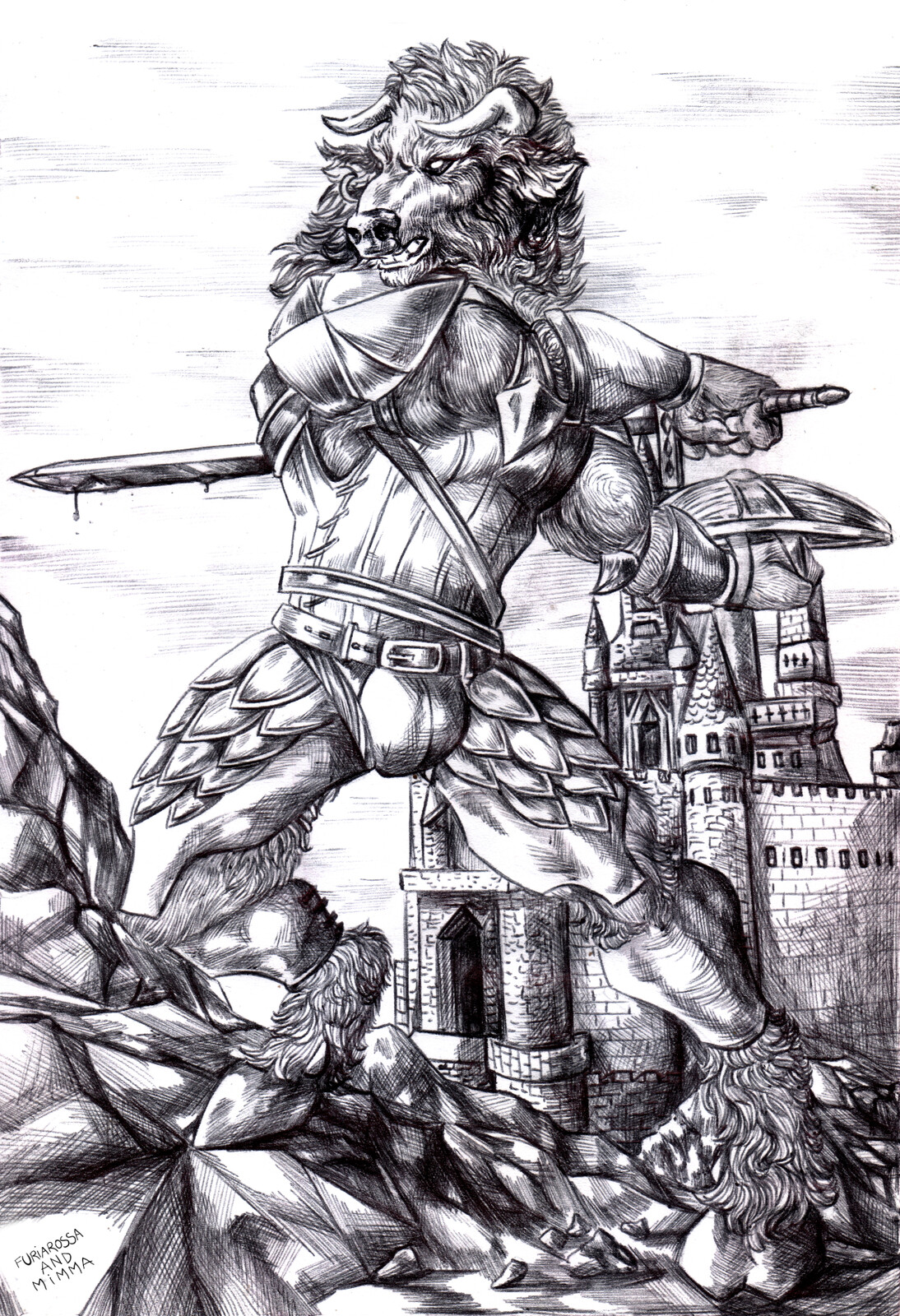 WIP 2 - Ballpoint pen texture and shading