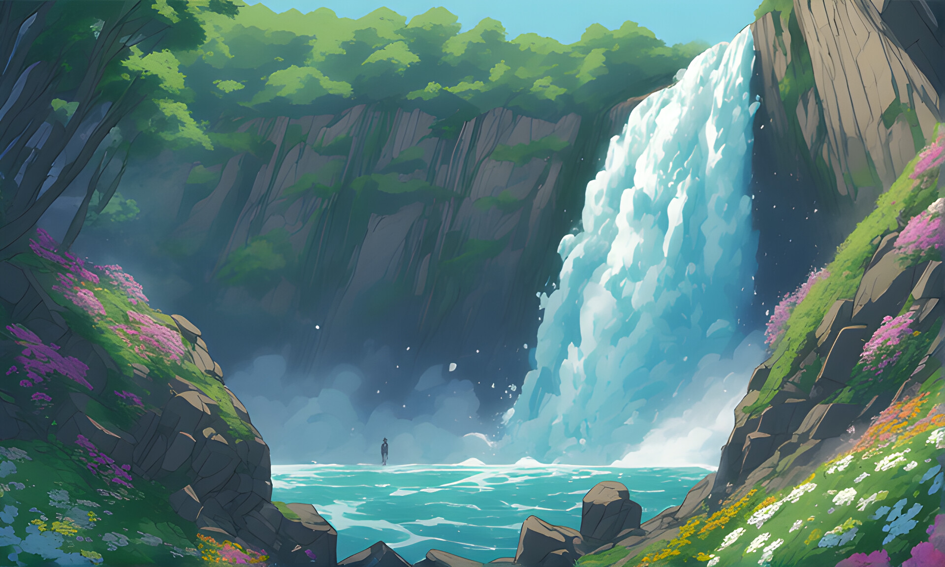 ArtStation - Big Waterfalls Crashing