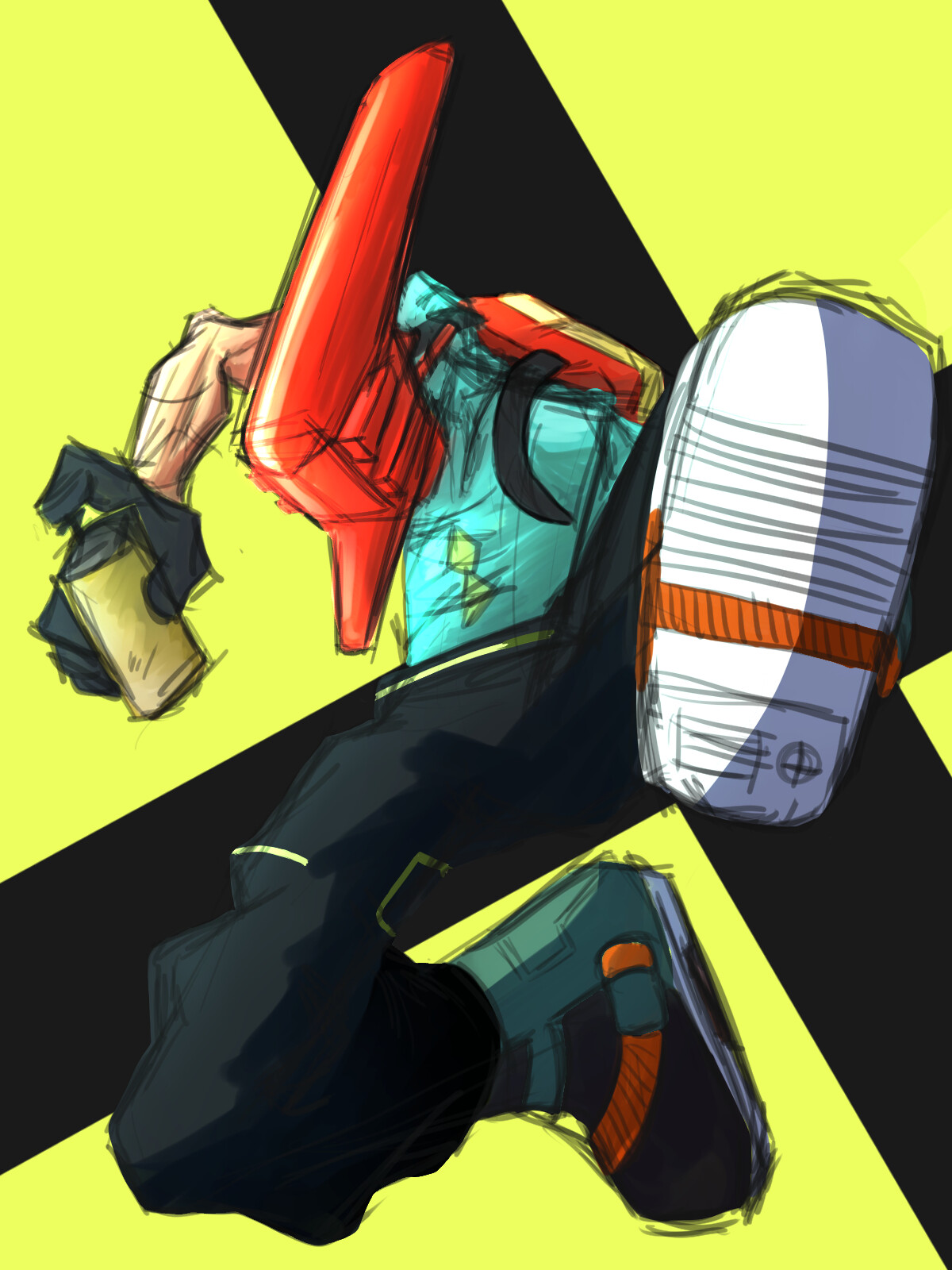 ArtStation Red Bomb Rush Cyberfunk FanArt