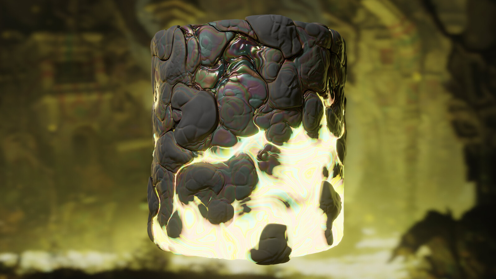Hardened lava and hot lava (height blended)