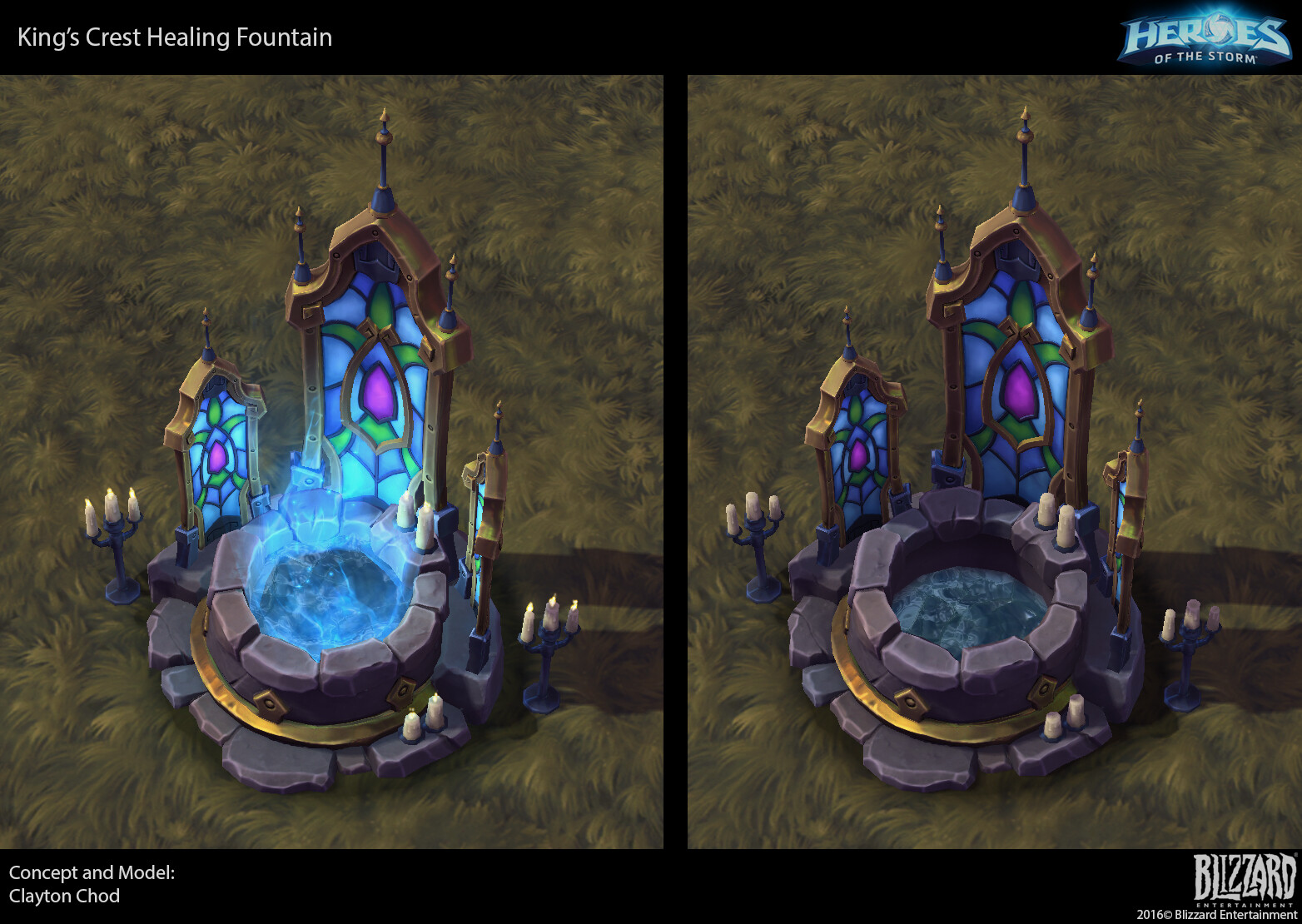 My first task when I joined the team was to redesign the healing fountain for the King's Crest maps 