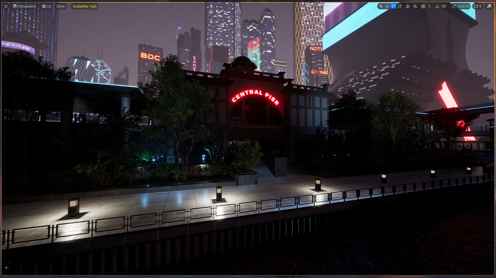 ArtStation - Central Ferry Pier-Hong Kong. Reimagined in Futuristic neo-Tokyo style (WIP)