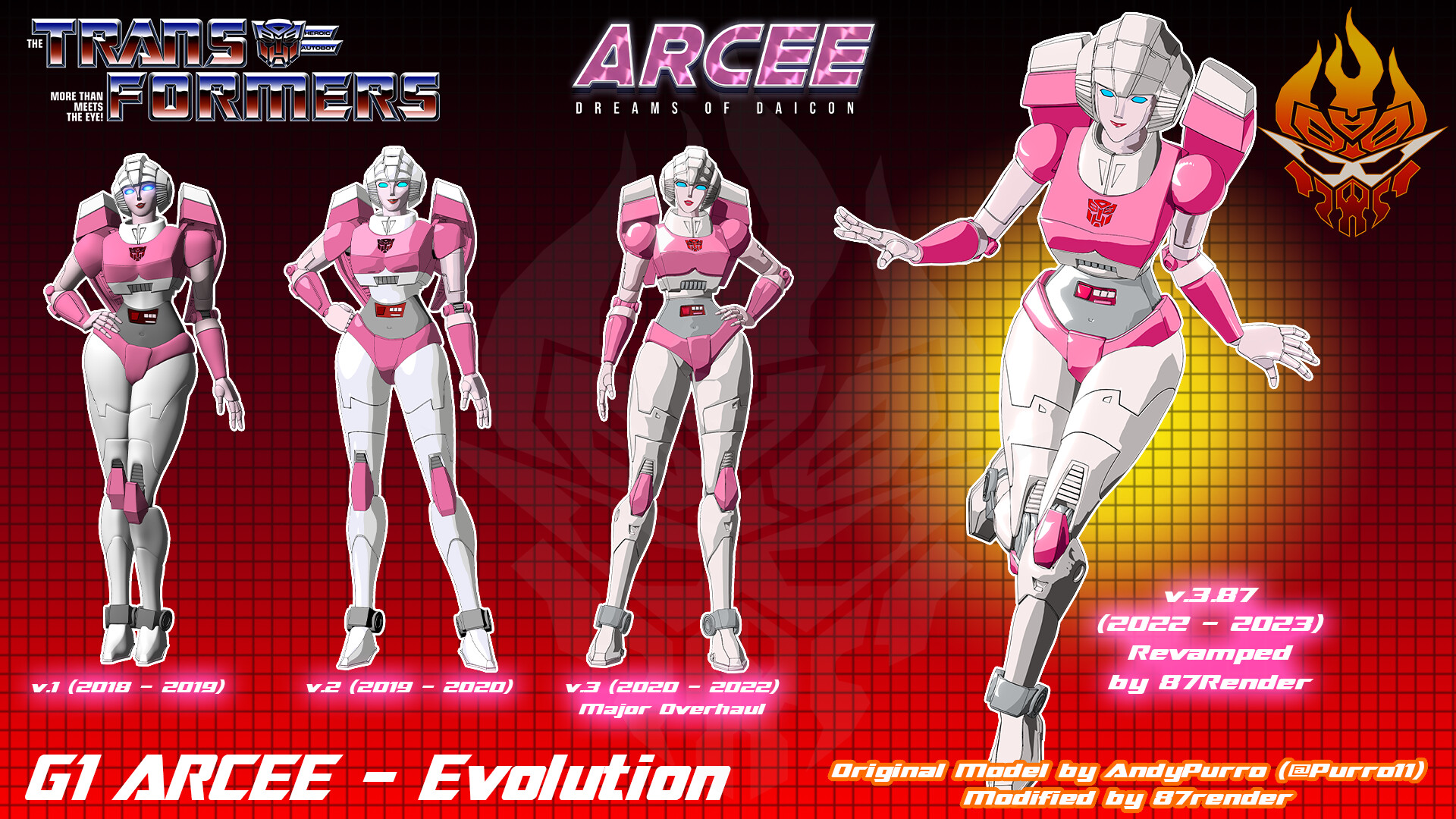 Andrew au transformers g1 arcee dreams of daicon version blender