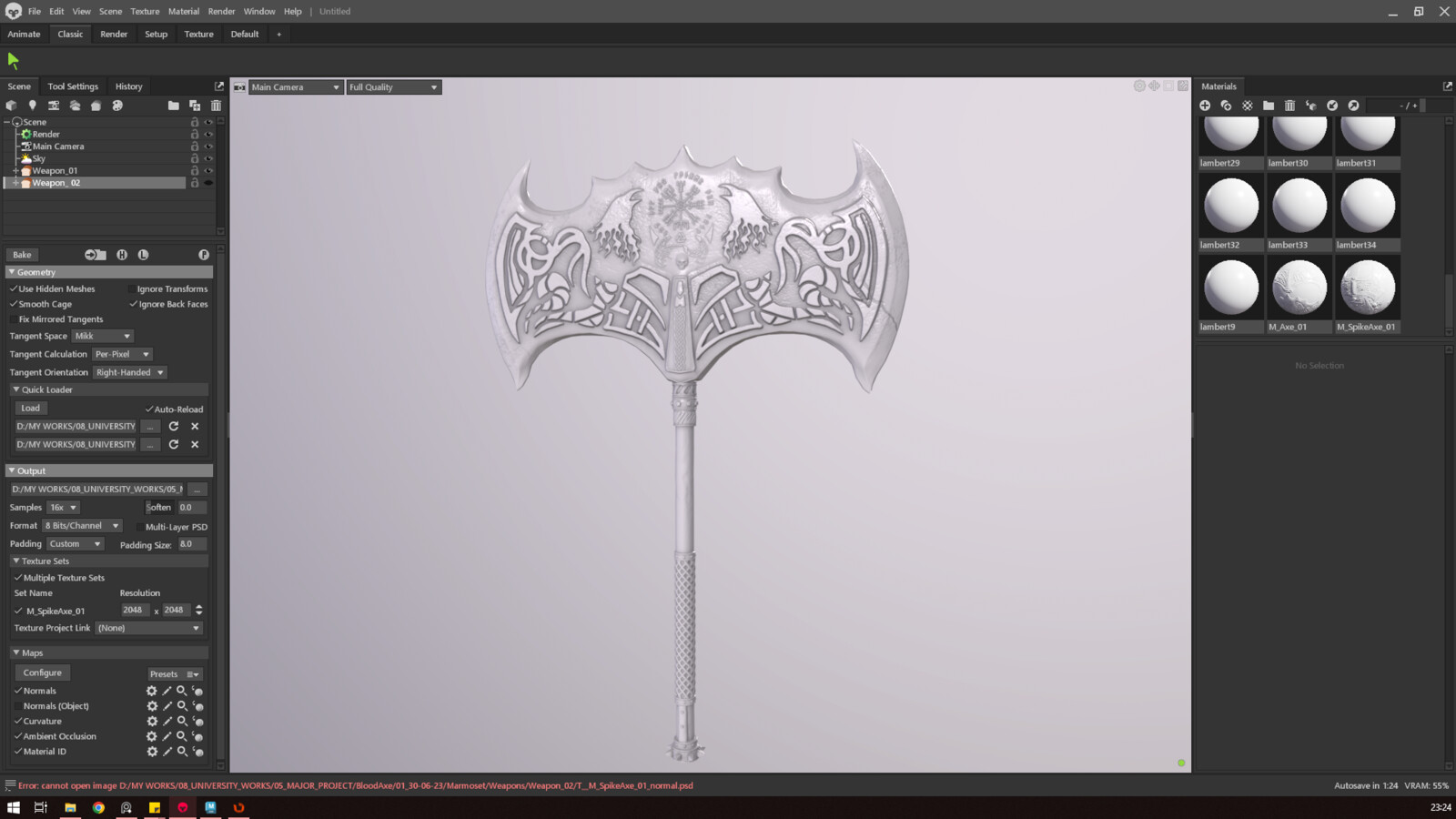 Baking Axe in Marmoset Toolbag